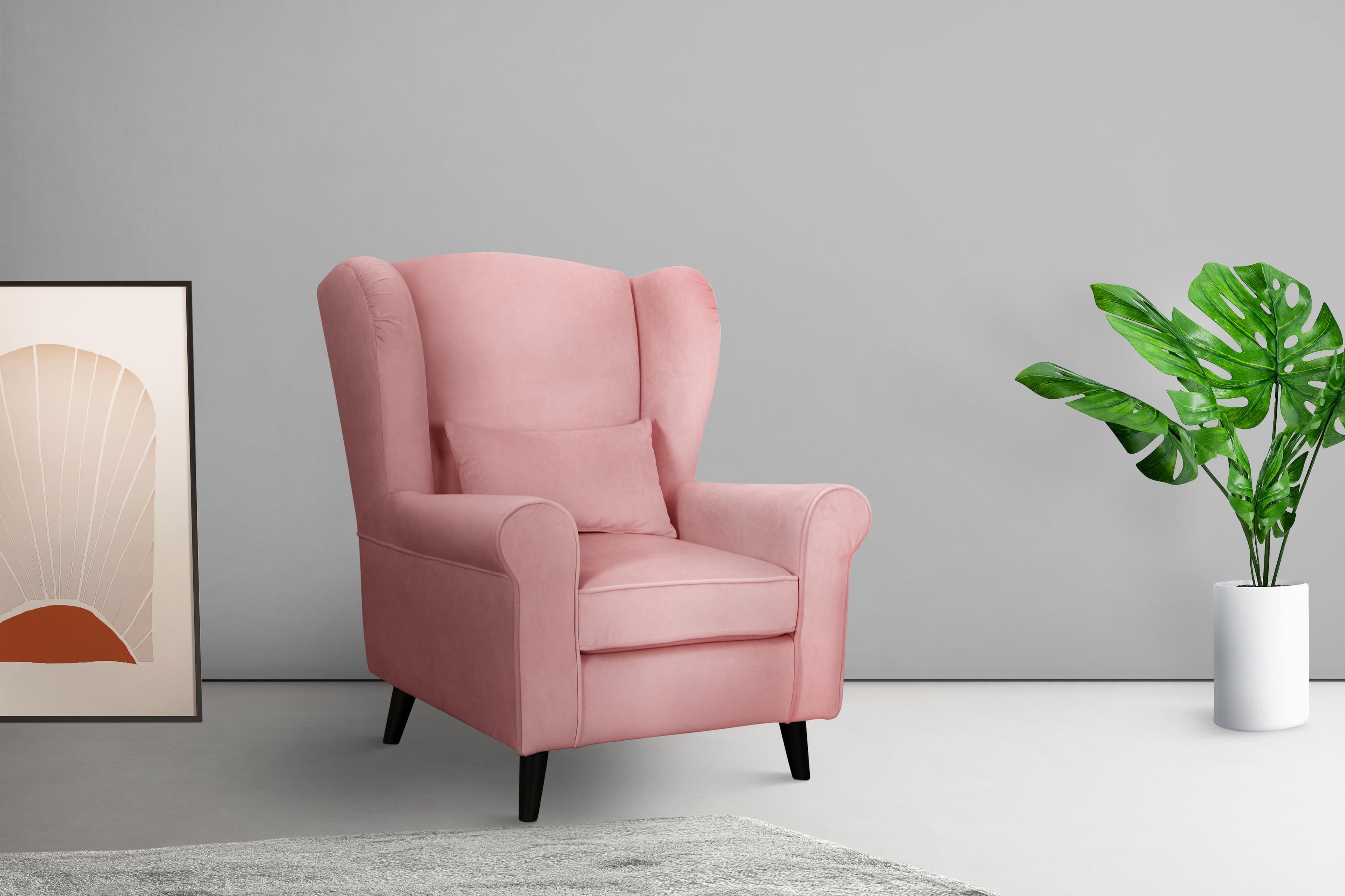 Home Affaire Ohrensessel CHISTELLE Rosa Samtoptik