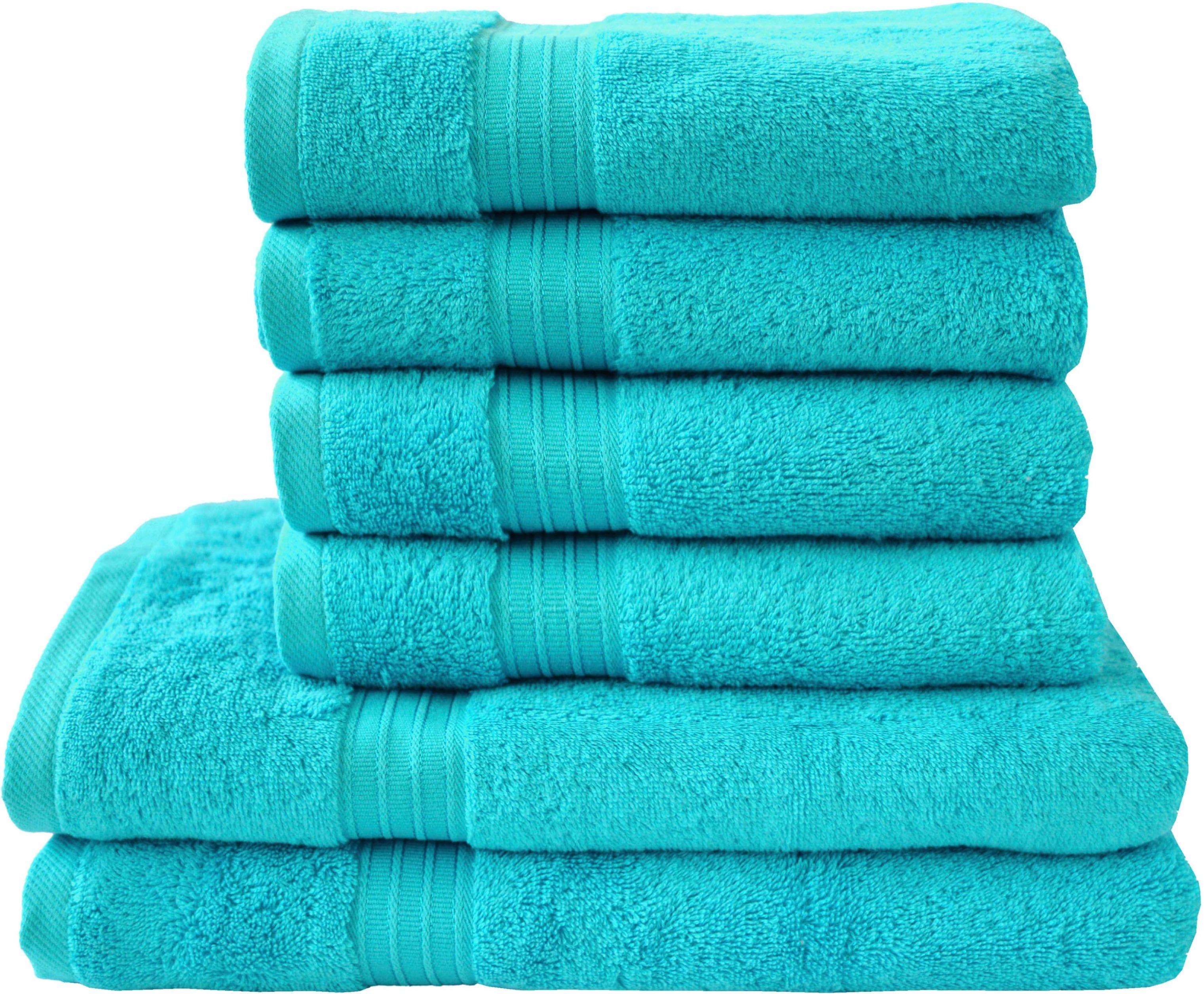 DYCKHOFF Handtuch-Set Siena 6-tlg. Blau Baumwolle