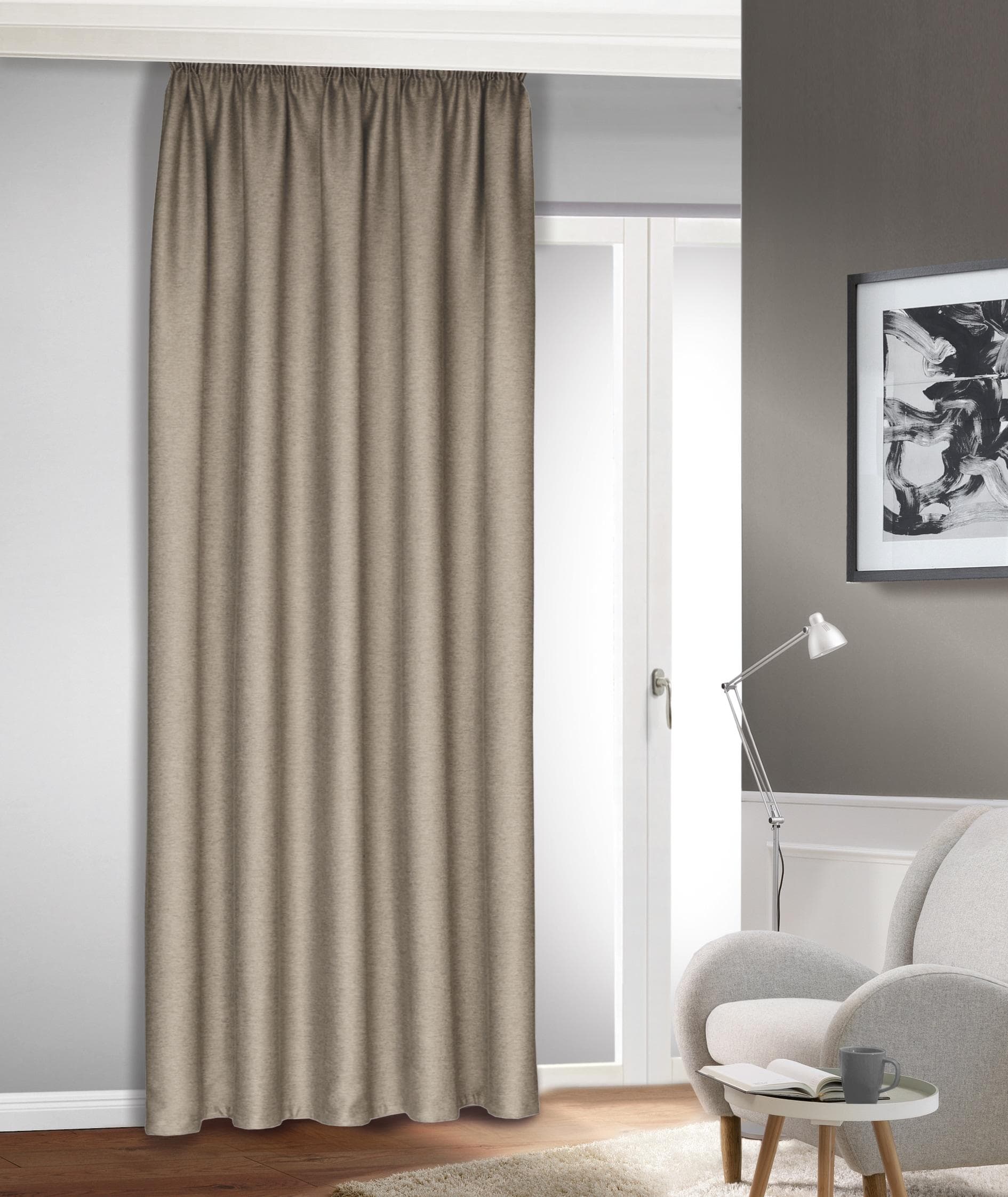 HOMING Vorhang Tia Beige Leinenoptik 135x175cm