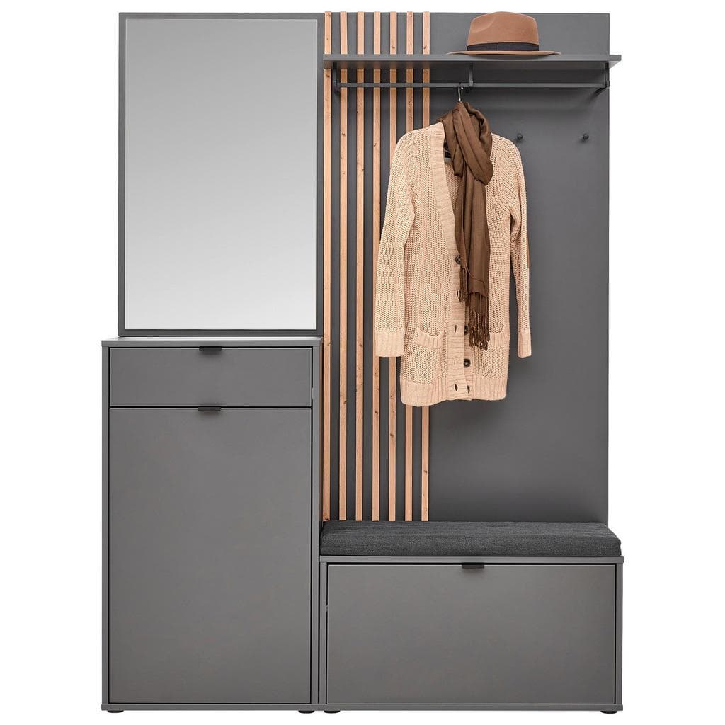 Voleo Garderobe Graphit Eiche Artisan