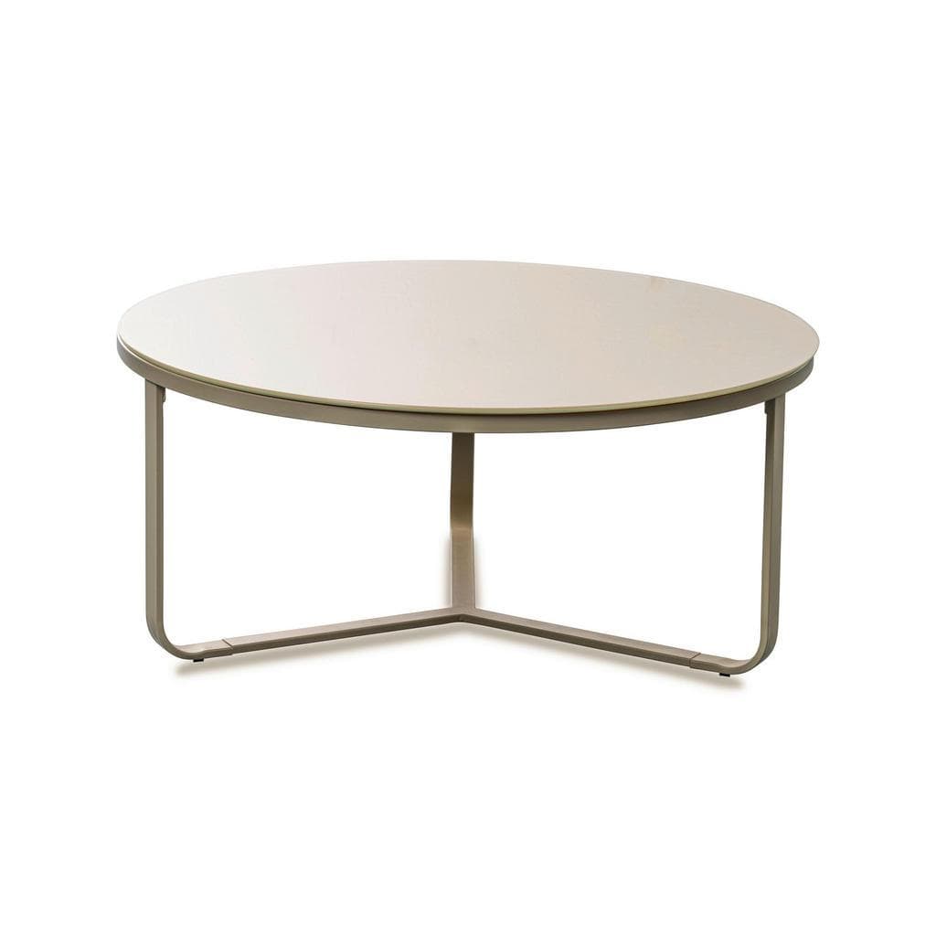 Eleganter Couchtisch in X-Form, Cremefarben, Metall