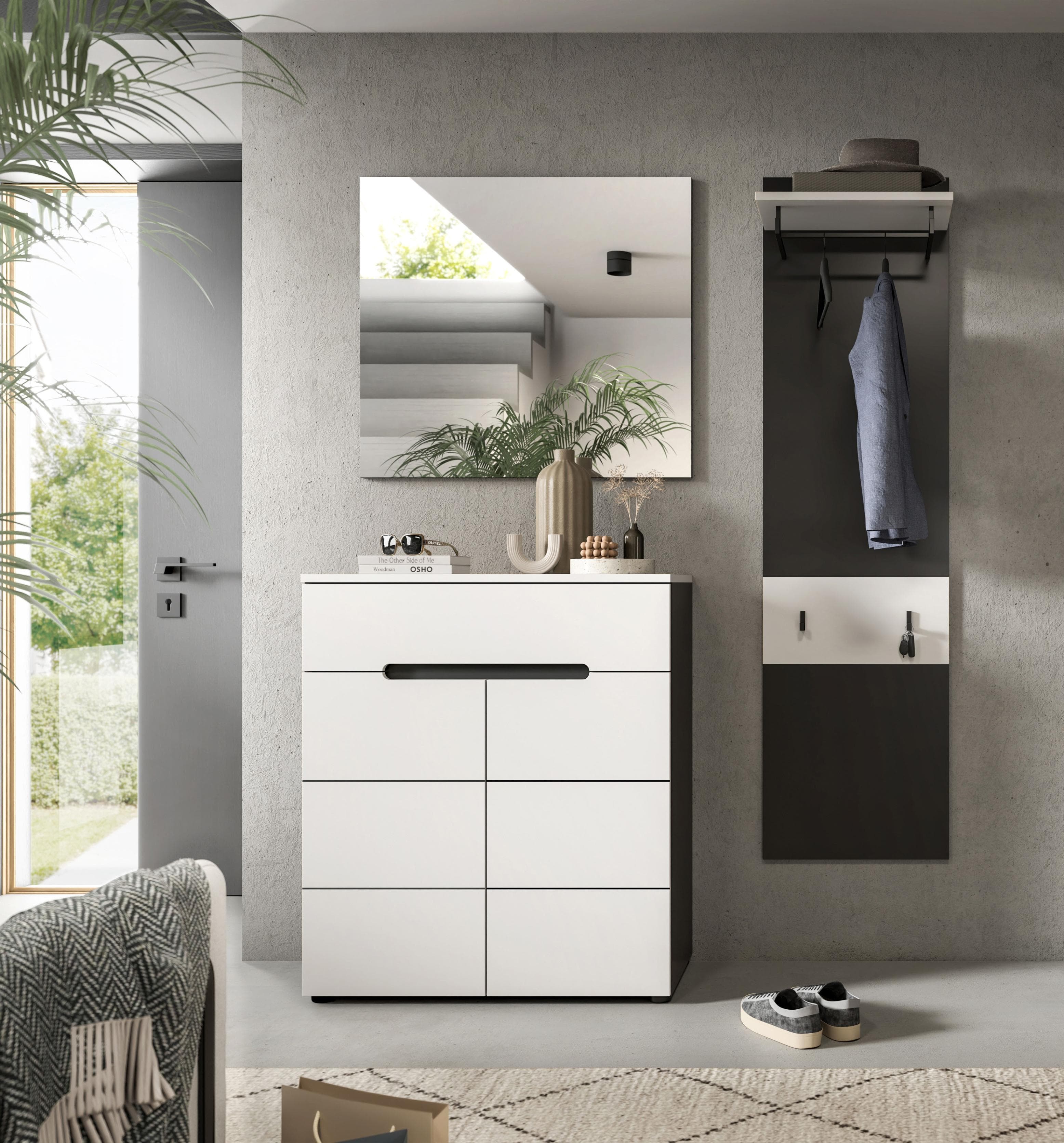 Garderoben-Set INOSIGN REHAT 3-teilig Basalt grau Weiß FSC-zertifizierter Holzwerkstoff