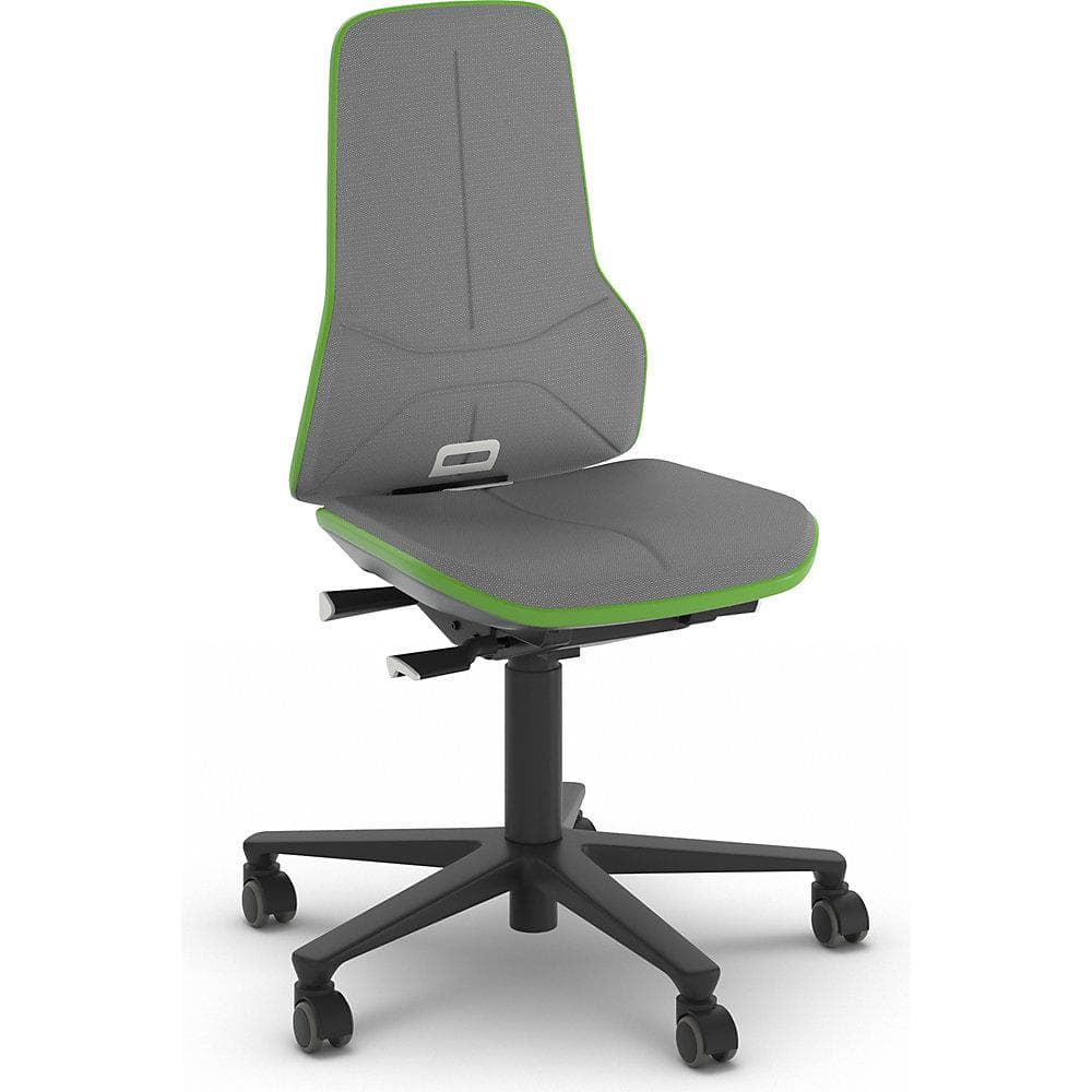 bimos NEON Arbeitsdrehstuhl mit Permanentkontakt, Supertec Bezug, Grün/Schwarz