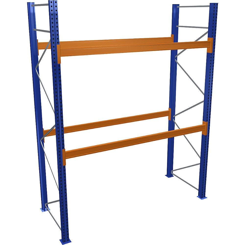 Schulte Palettenregal blau/orange Stahl Grundregal