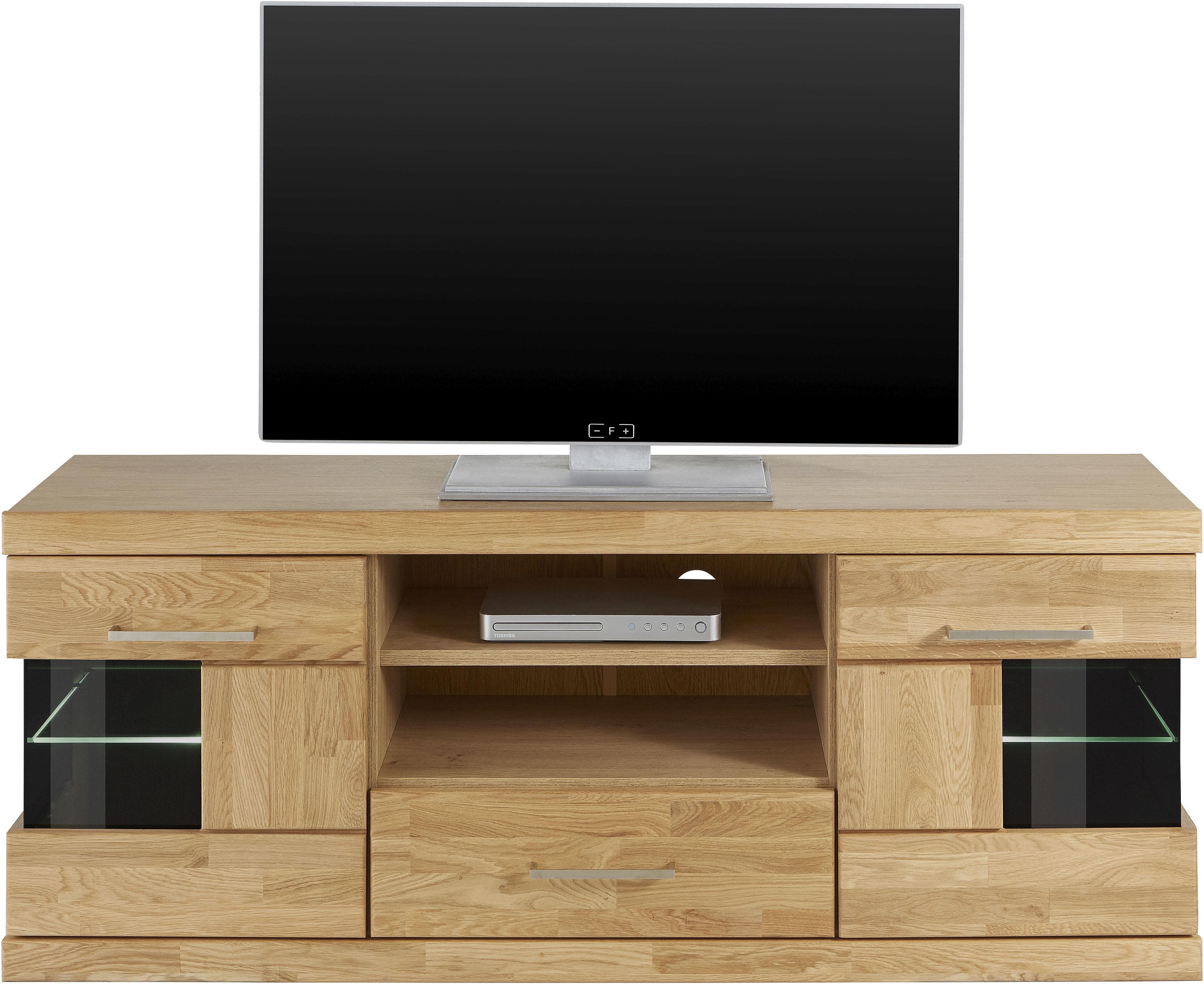 OTTO home Lowboard Ribe 140cm Massivholz Fronten 6 Fächer Glas