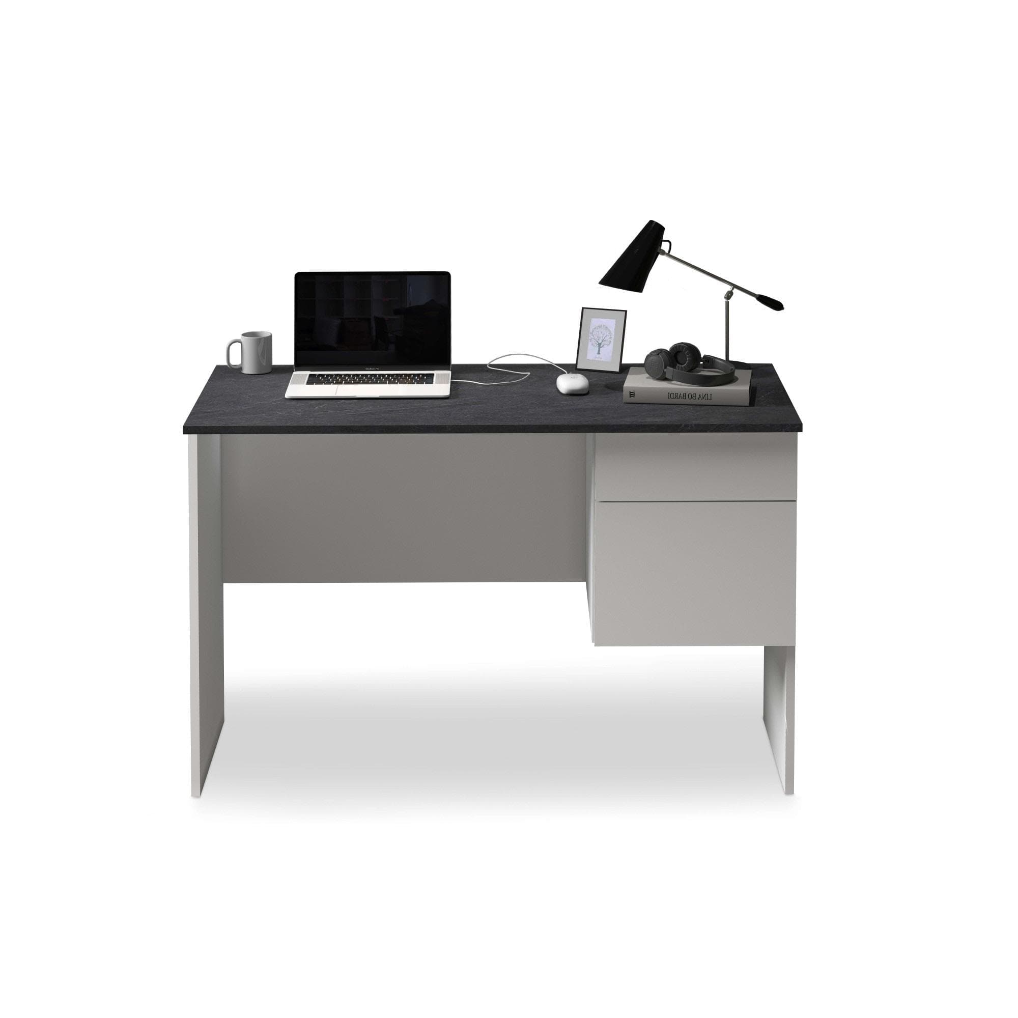 HOME AFFAIRE Schreibtisch Sunrise Weiß Grau mit Schublade