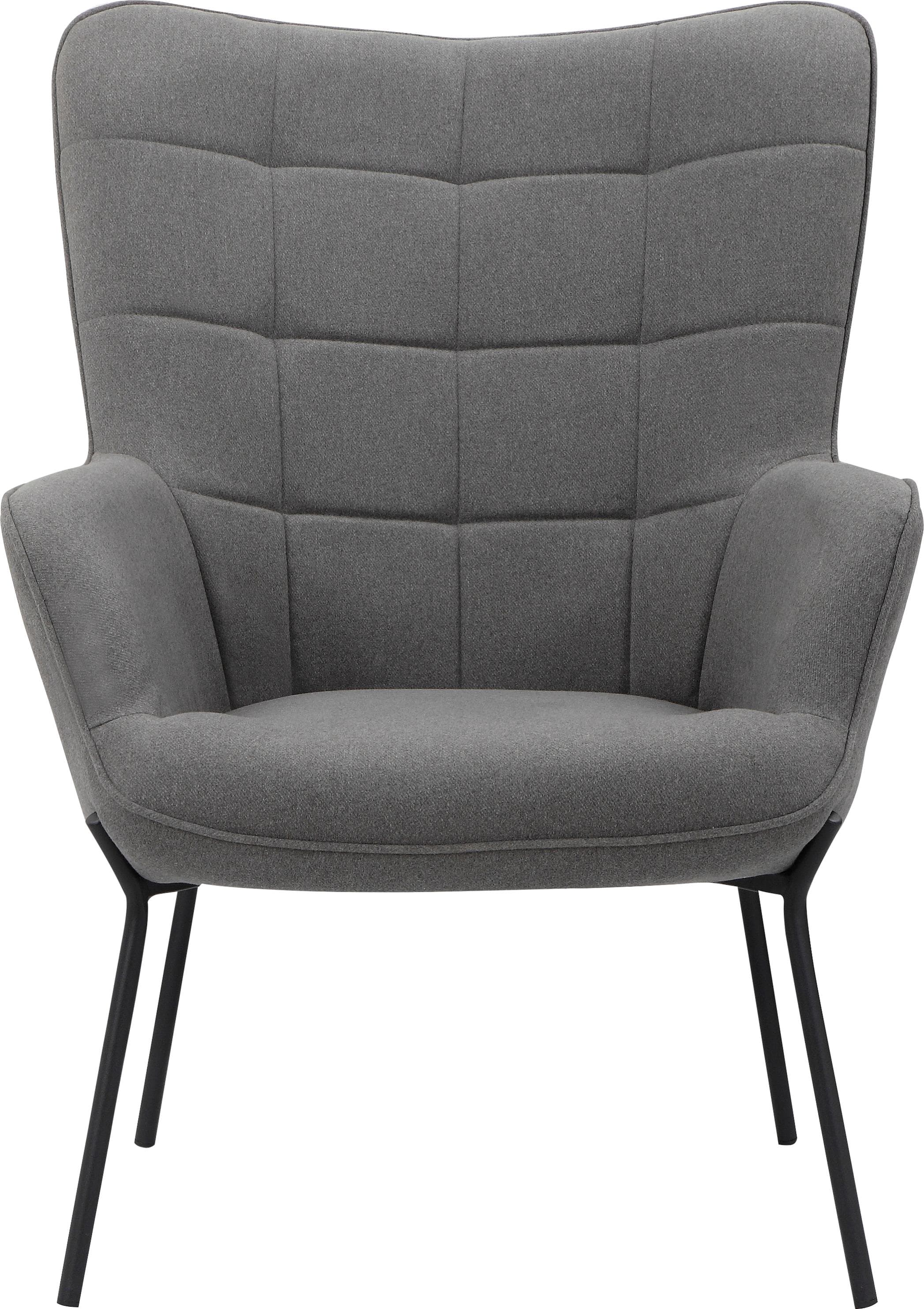 Home Affaire Loungesessel Luukas Ohrensessel Metallbeine Schwarz Anthrazit