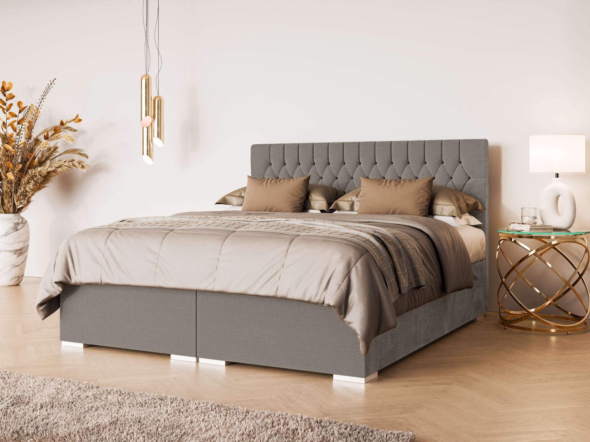 HOME AFFAIRE Bett ALIY mit Matratze und Topper Braun
