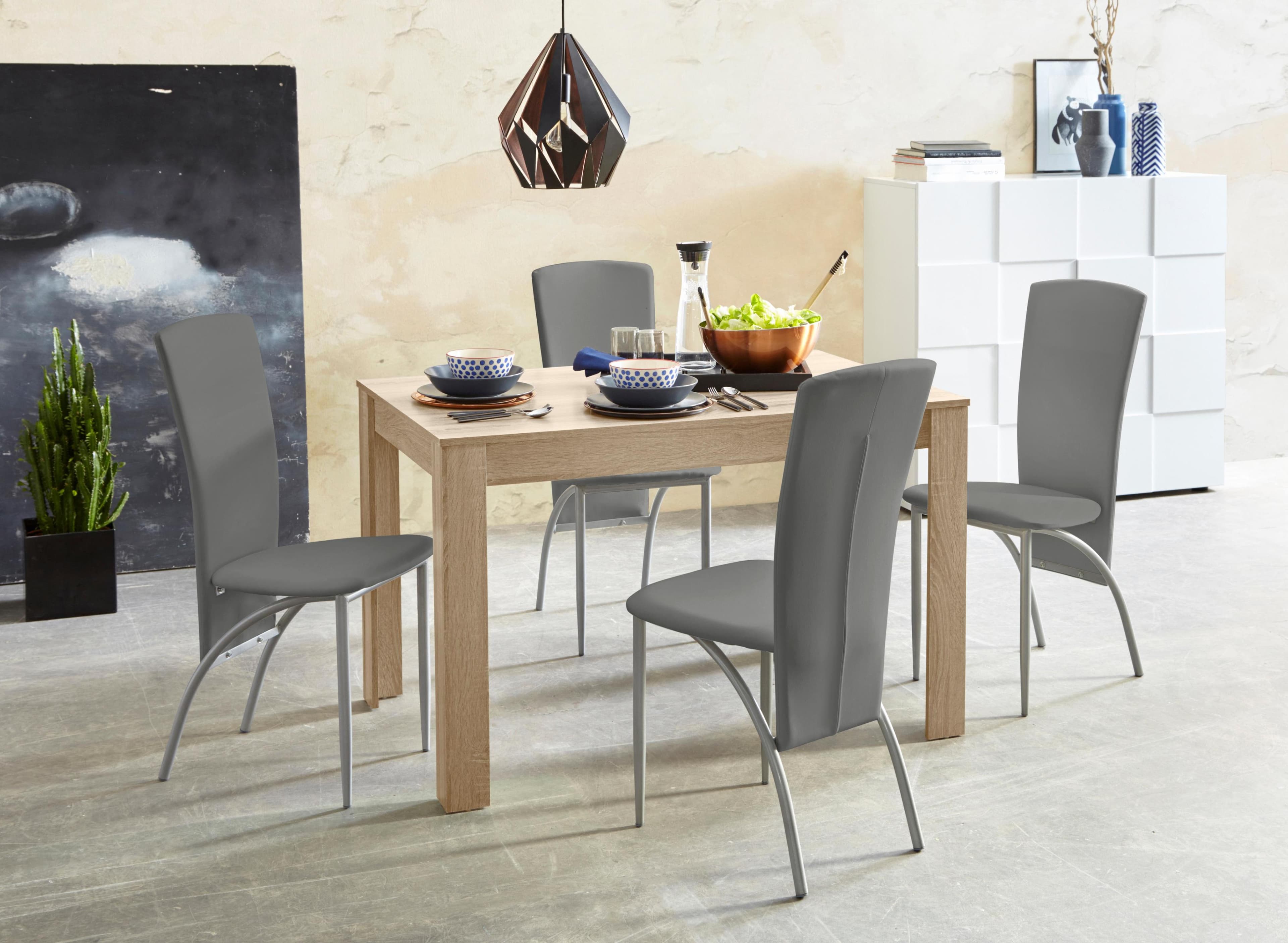 OTTO HOME Essgruppe Grau Eichefarben Sägerau 4-tlg.