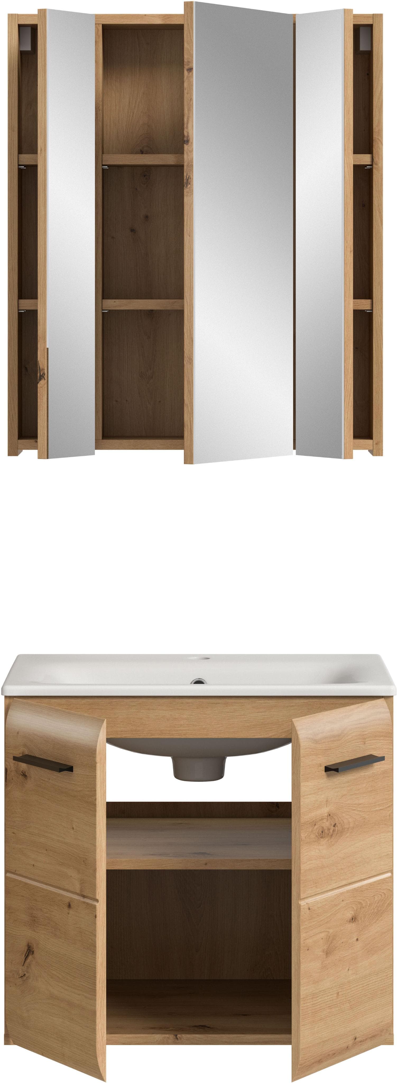Badezimmer-Set INOSIGN Artisan Oak NB mit Spiegelschrank und Waschtisch