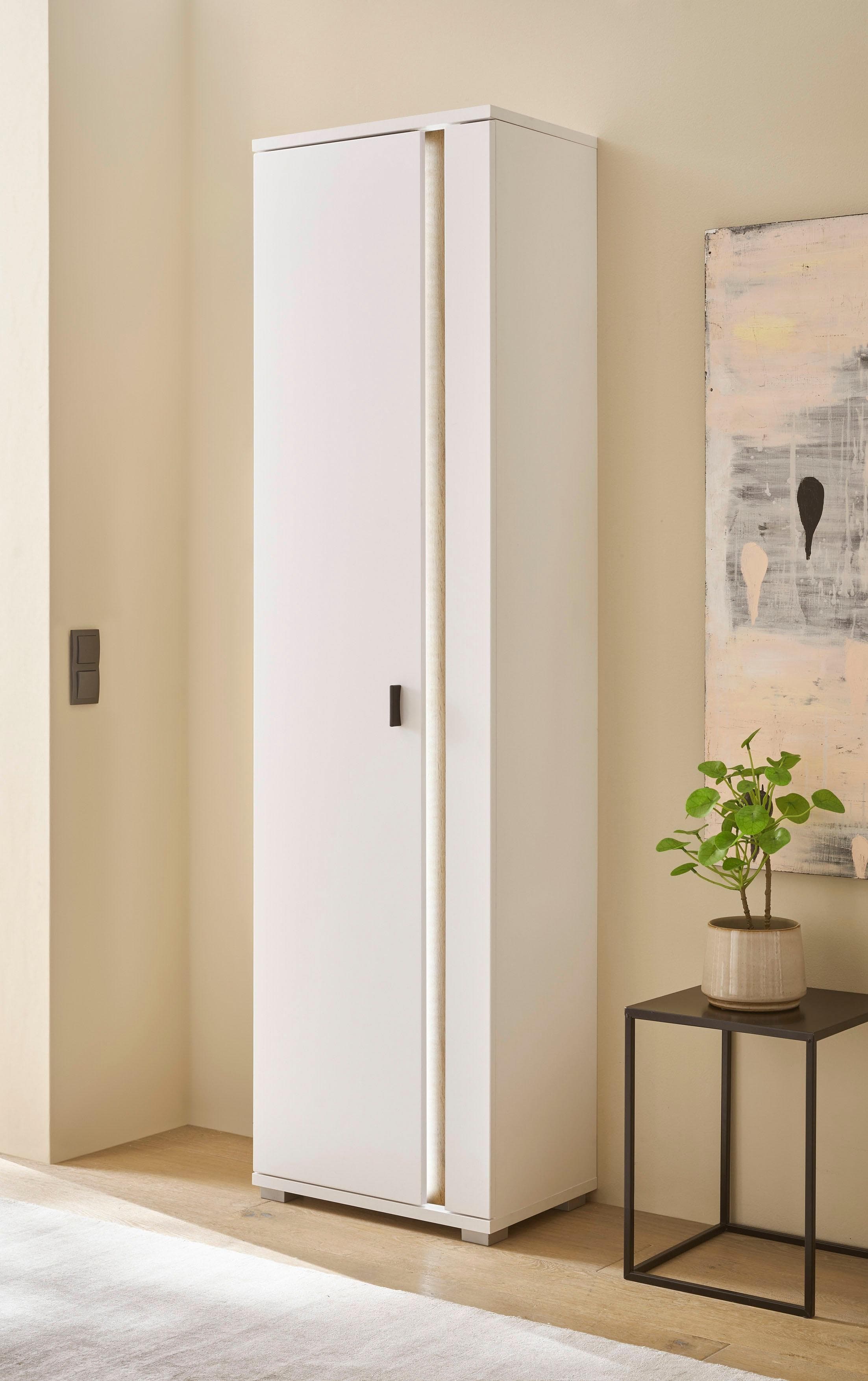 Home Affaire LONG ISLAND Mehrzweckschrank Weiß Eiche LED