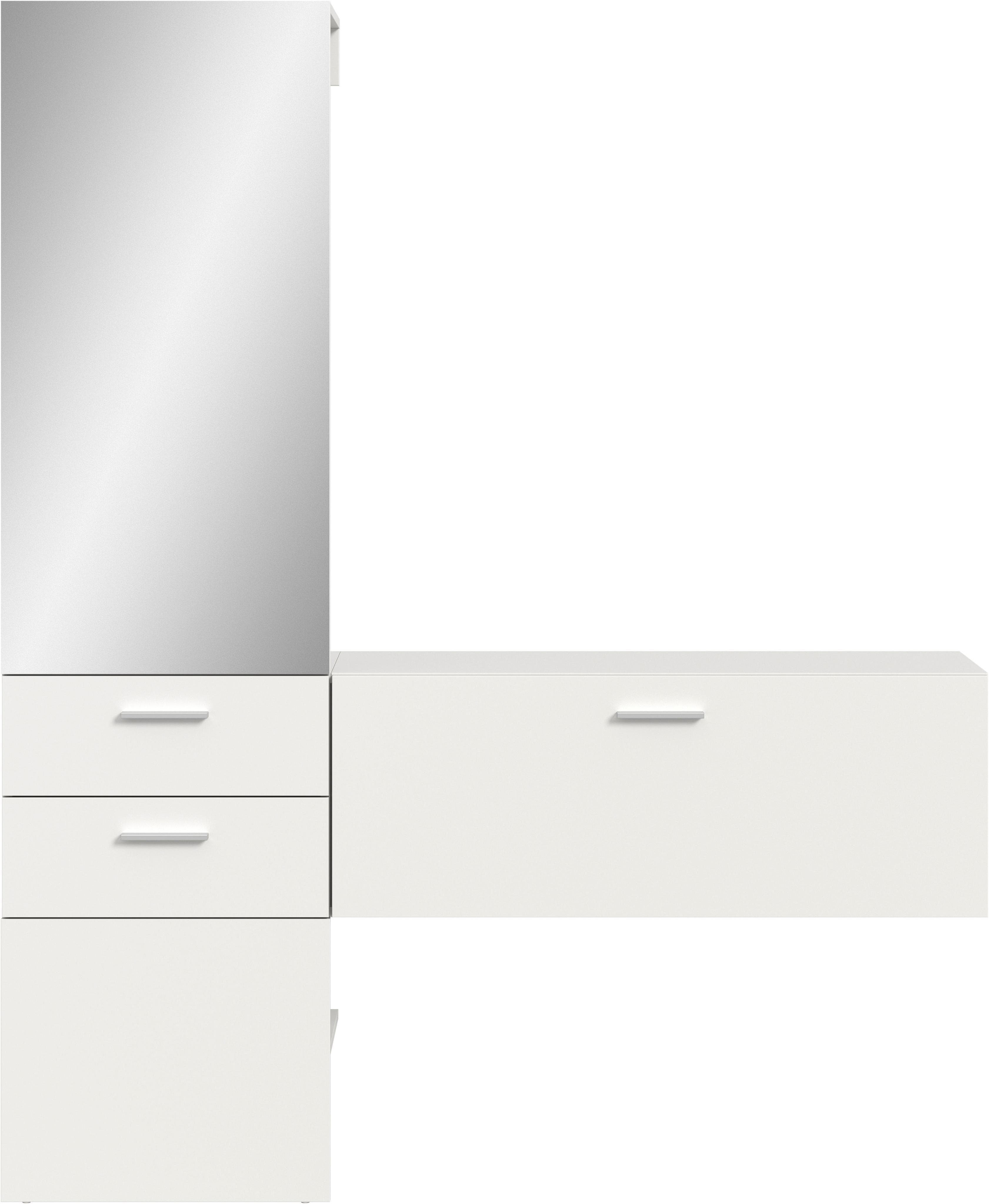 Garderoben-Set INOSIGN, weiß, Garderobenset Breite: 156 cm, Spiegel, 2 Schubladen, Flur, Diele
