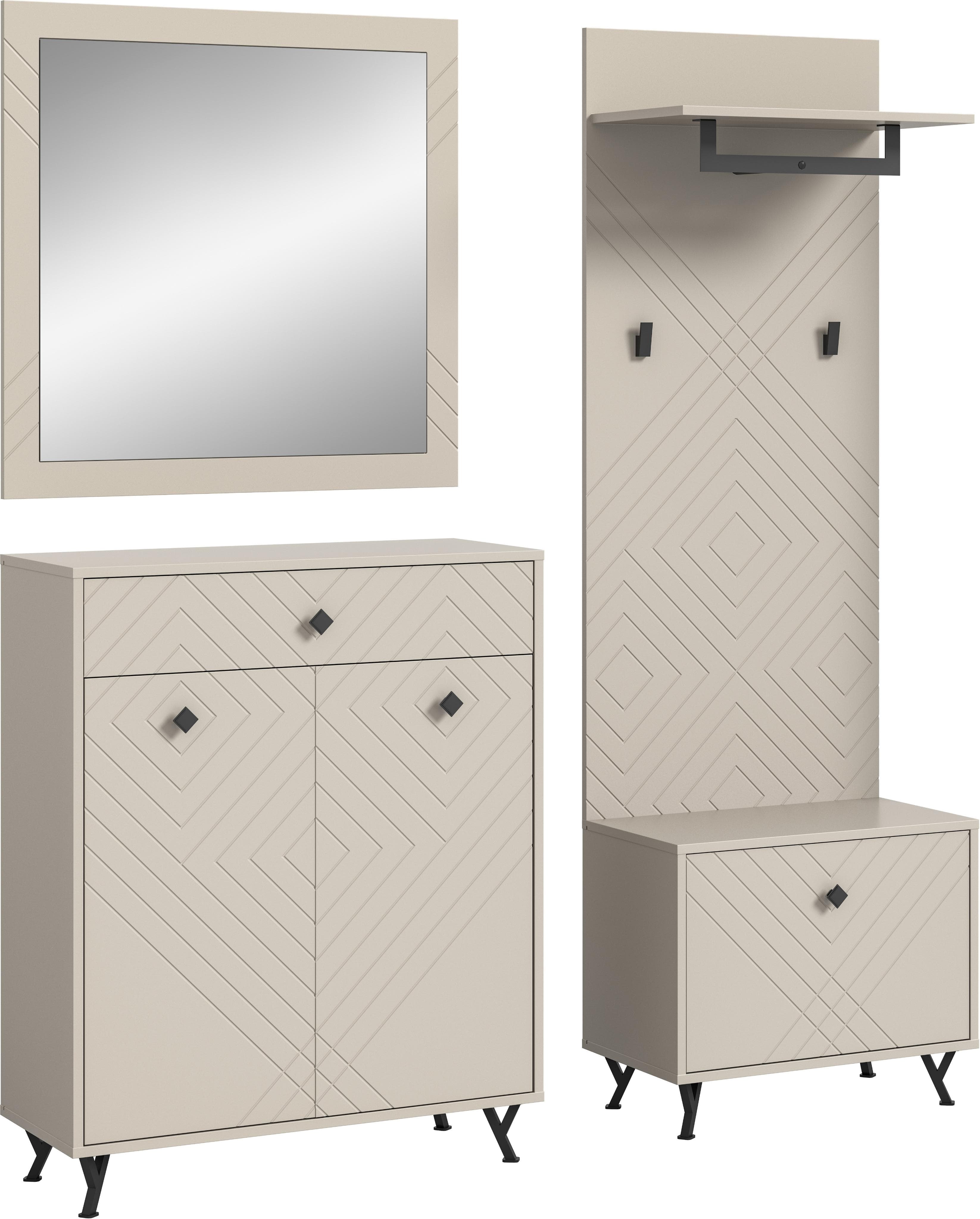 Home Affaire Garderoben-Set Mento 4-teilig Beige