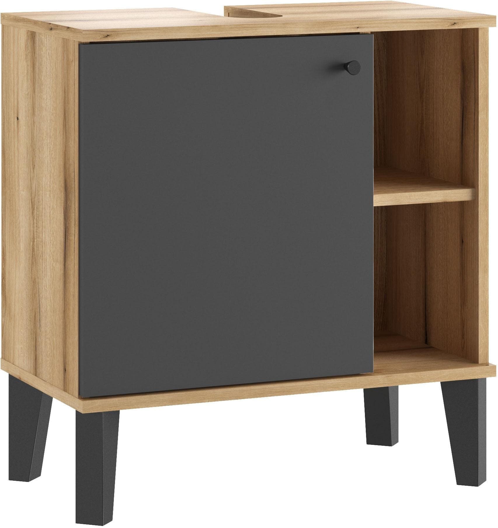 Waschbeckenunterschrank INOSIGN Oslo Eiche Evoke/Grau