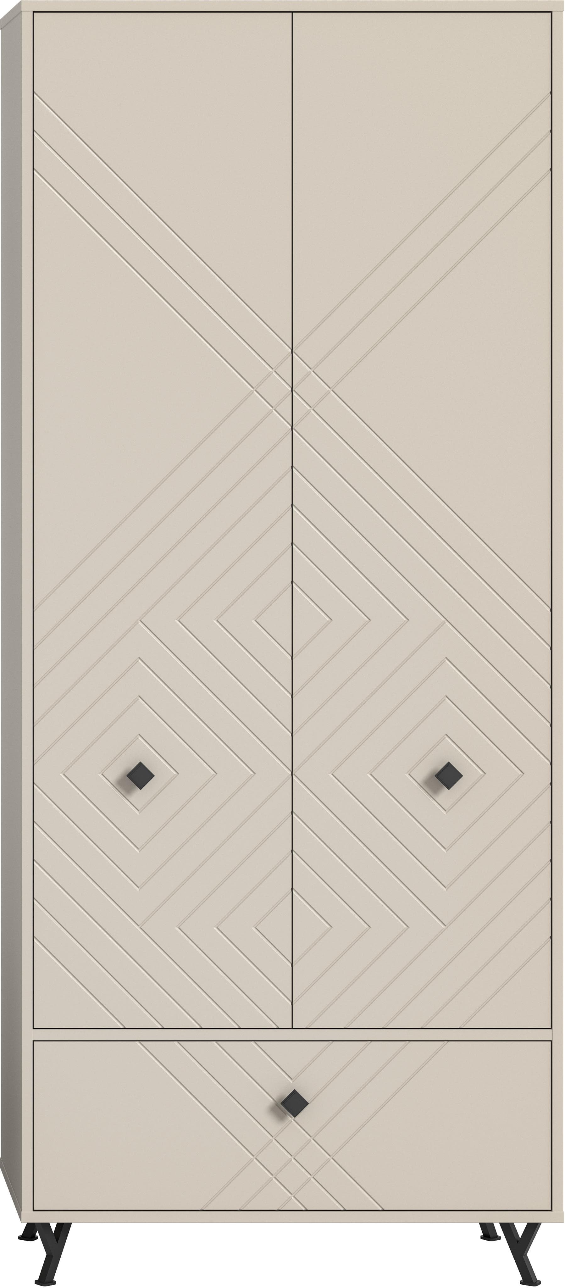 Garderobenschrank INOSIGN Mento Sandbeige mit Ornamentfräsung