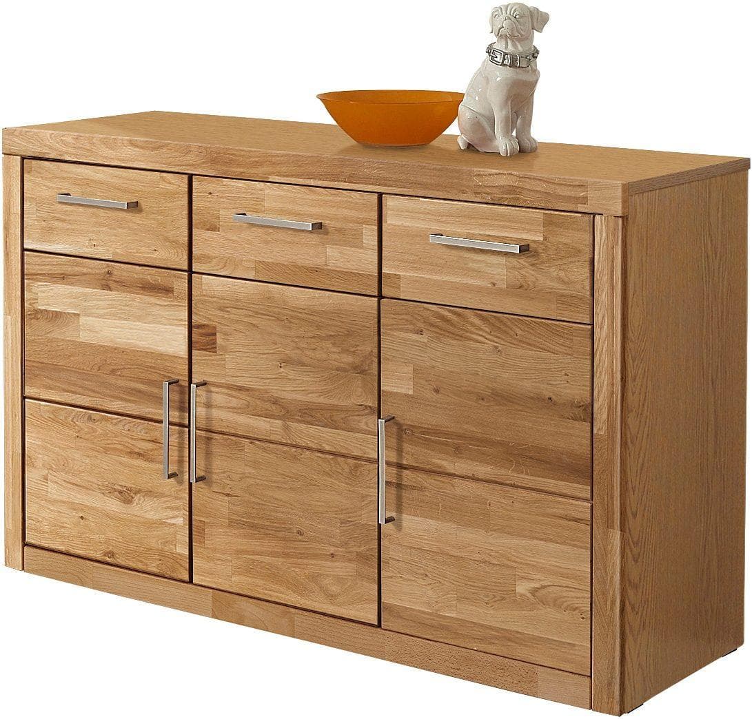 OTTO HOME Sideboard Logo Eiche teilmassiv 3 Türen 3 Schubladen