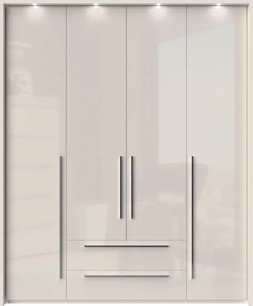OTTO HOME Piano Drehtürenschrank Beige Hochglanz mit LED & Soft-Close