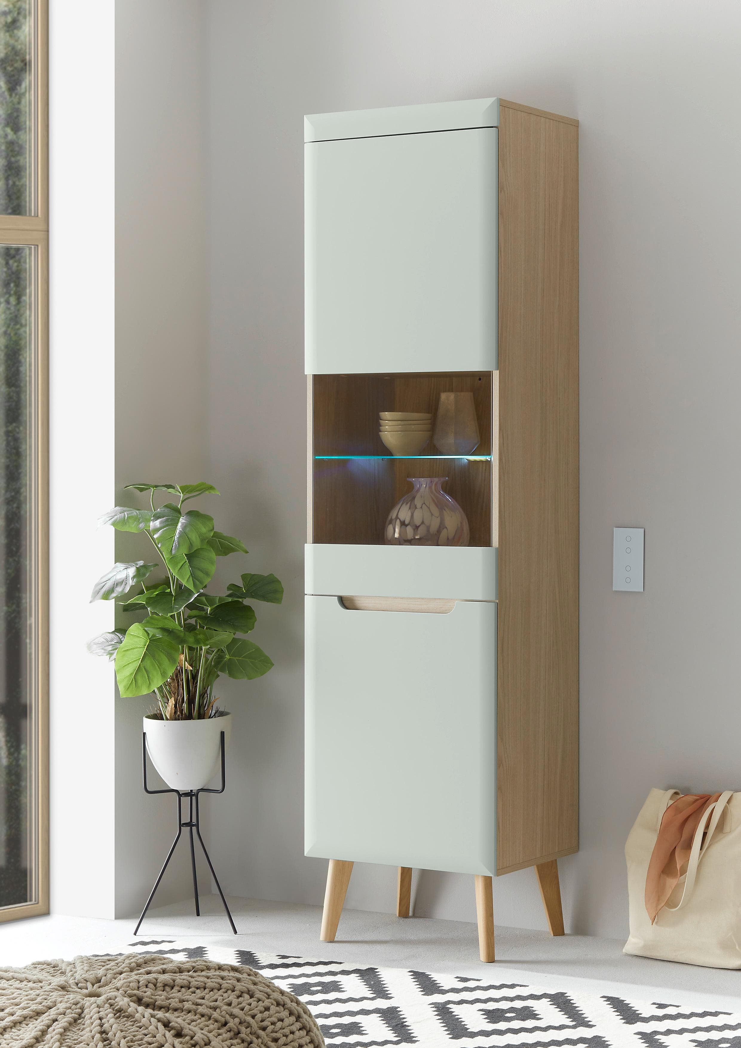 HOME AFFAIRE Torge Glasvitrine Hochschrank Pistazie FSC-zertifiziert