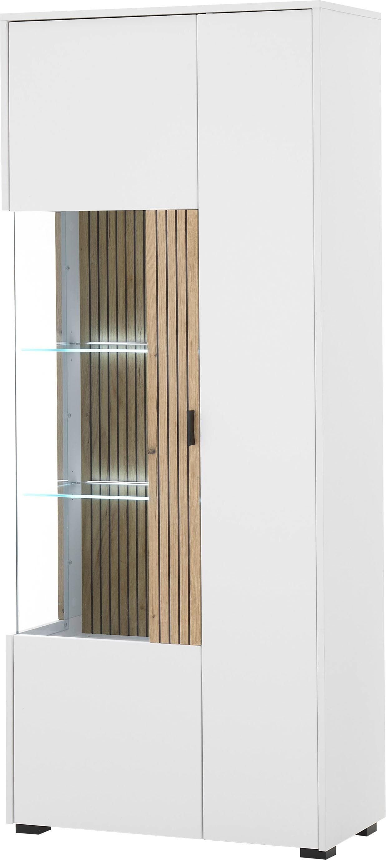 Home Affaire Vitrine Hudson Weiß Eiche Modern