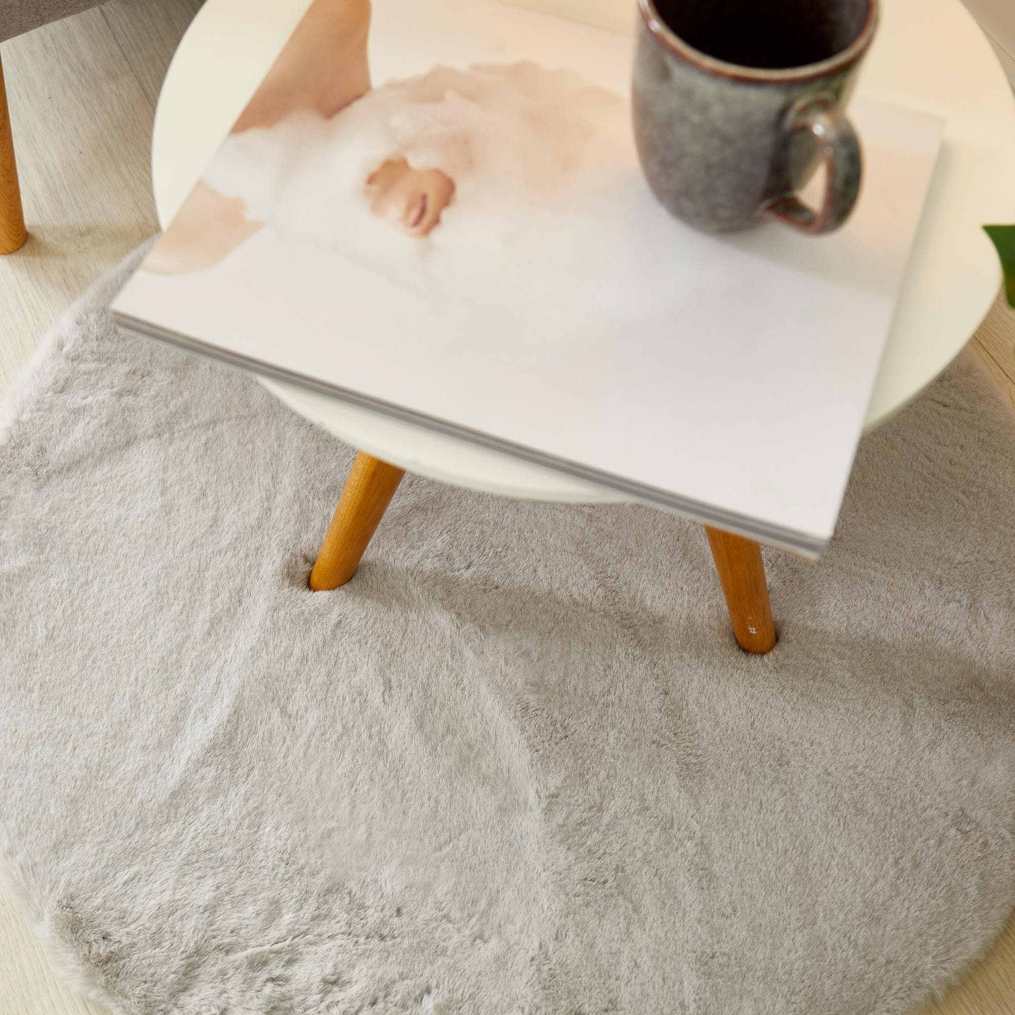 OTTO HOME Hochflor-Teppich Lugano Grau Rund 120cm