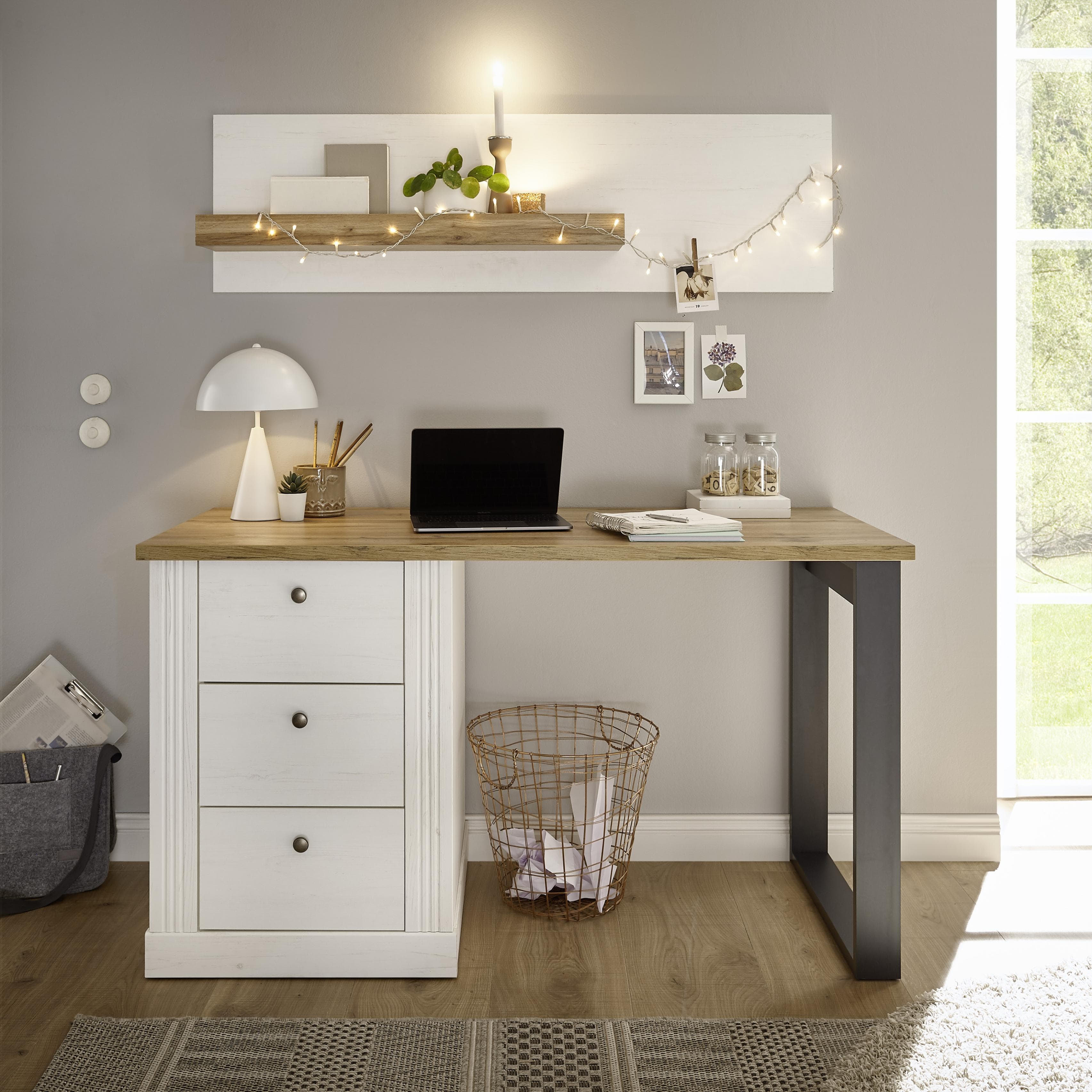 OTTO HOME Westminster Büromöbel-Set Weiß Landhausstil
