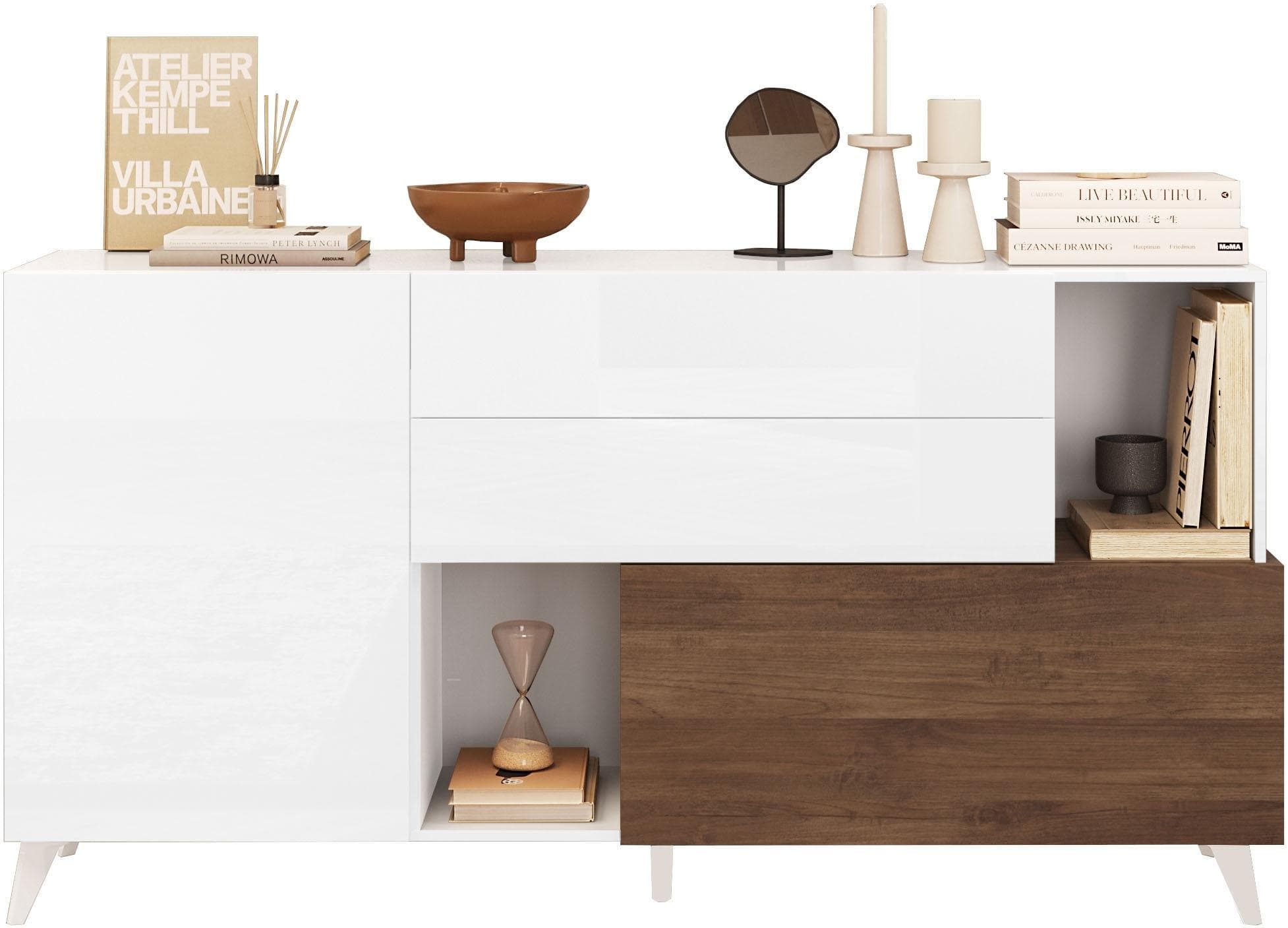 HOME AFFAIRE Sideboard Monaco Weiß Hochglanz mit Soft-Close