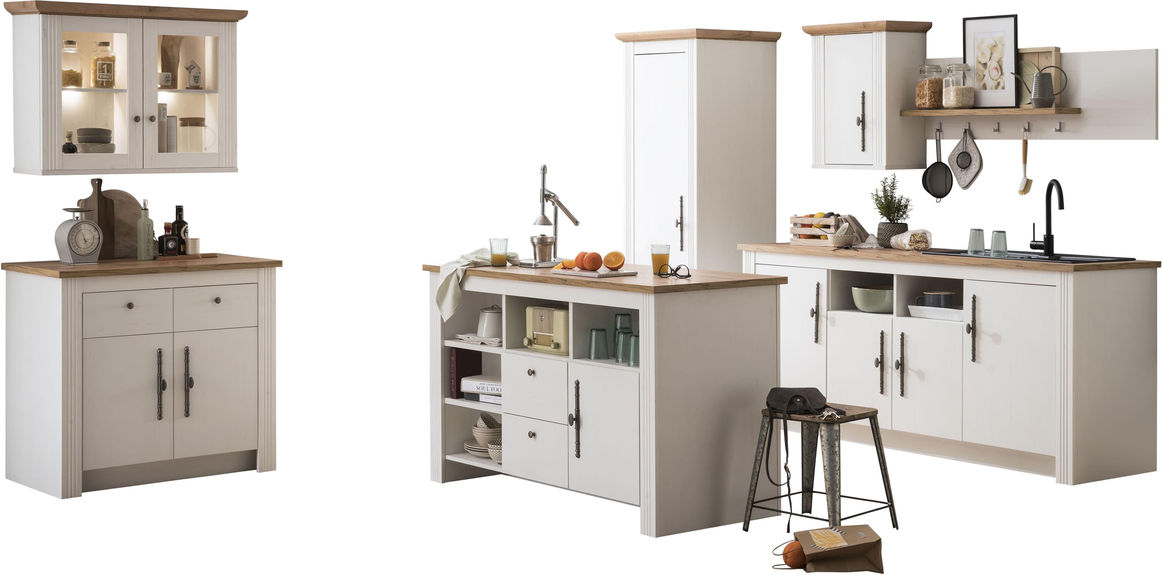 KOCHSTATION Küche KS-Westminster Landhausstil Holzoptik