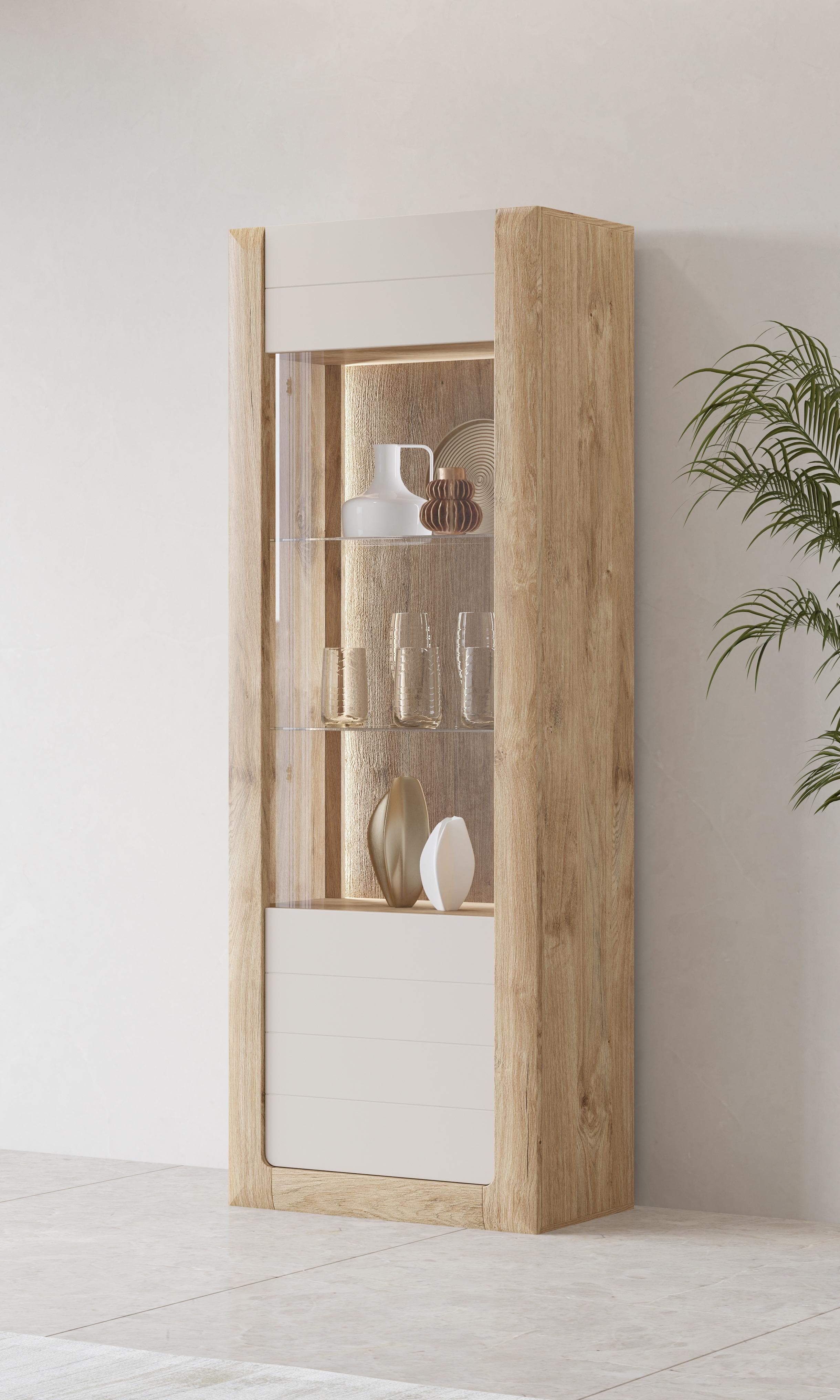 HOME AFFAIRE Vitrine Kasai Beige Glasfront FSC-zertifiziert