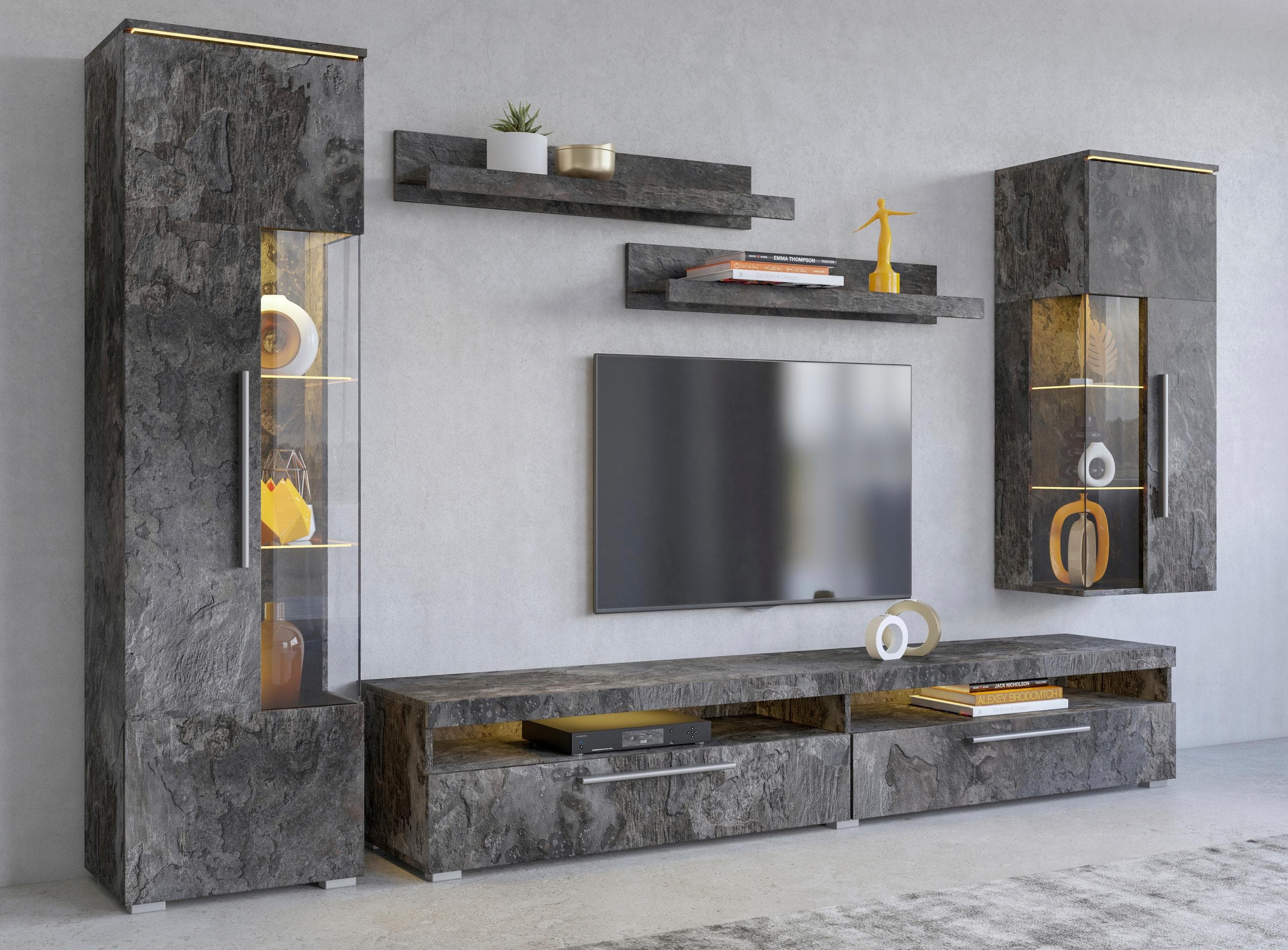 OTTO HOME Wohnwand India 5-tlg. Grau Modern