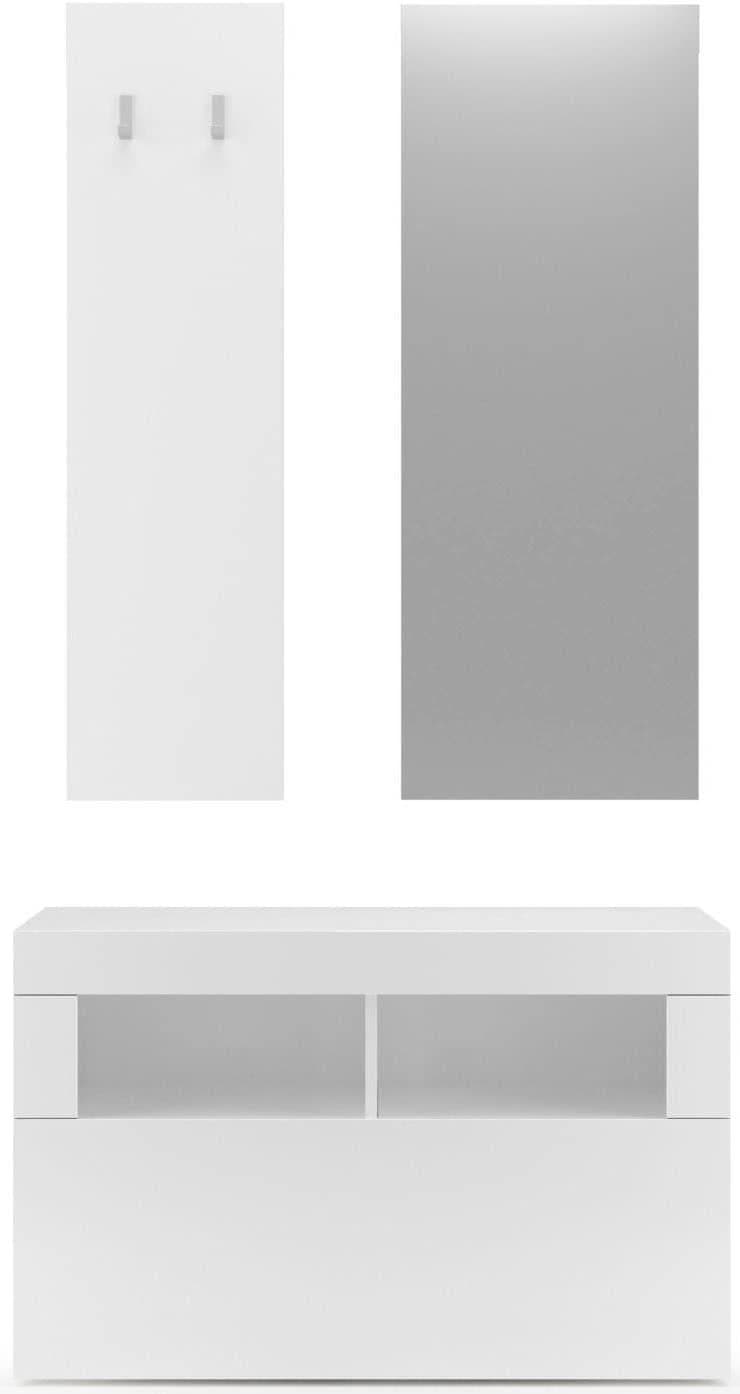 Home Affaire Garderoben-Set Basic 3tlg. Weiß Hochglanz Lack