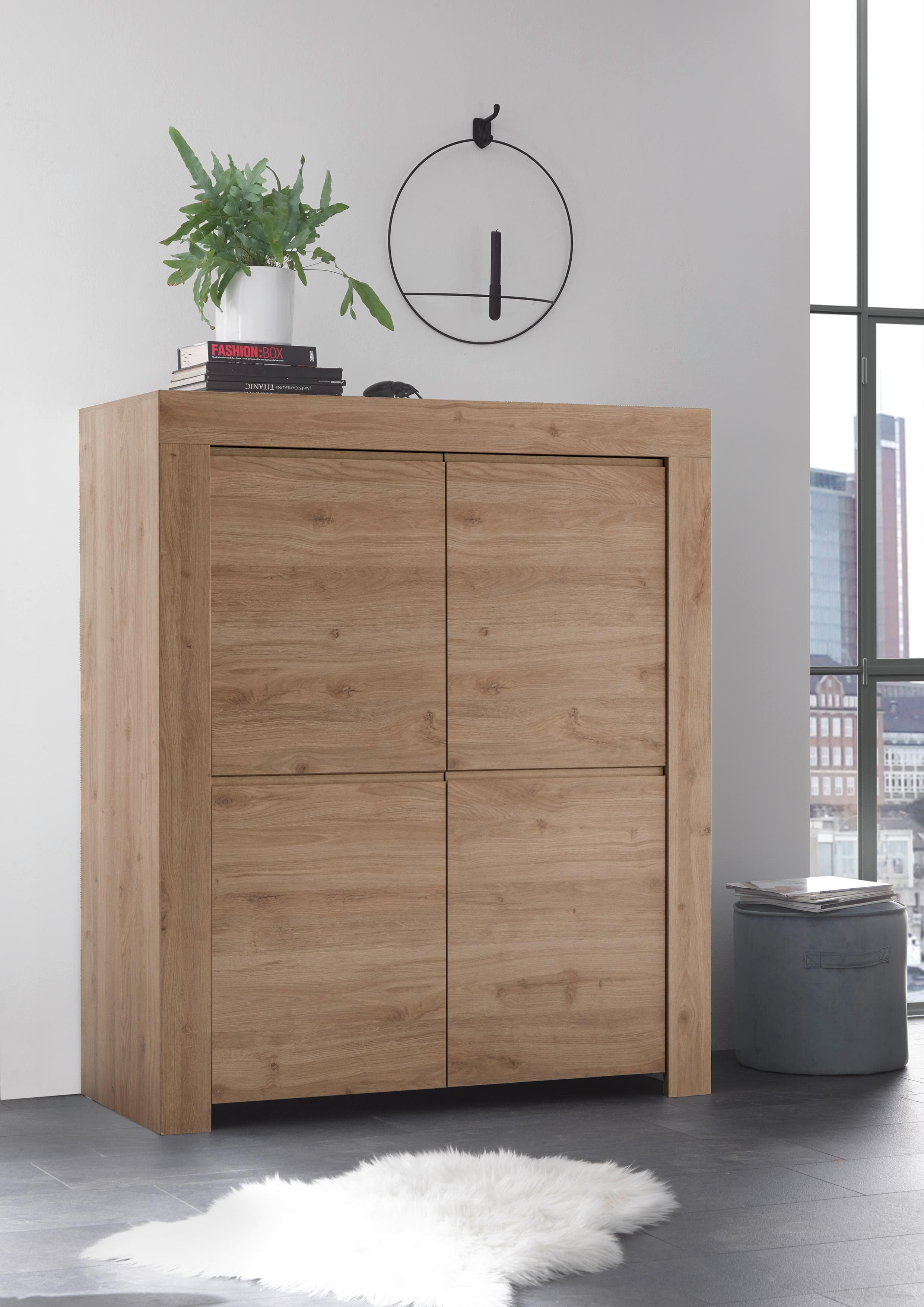 HOME AFFAIRE Highboard Firenze Eichefarben Cadiz Modern