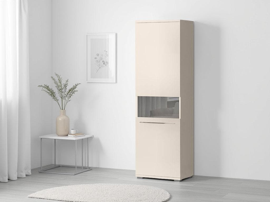 OTTO HOME Vitrine Piano Beige Hochglanz Soft-Close