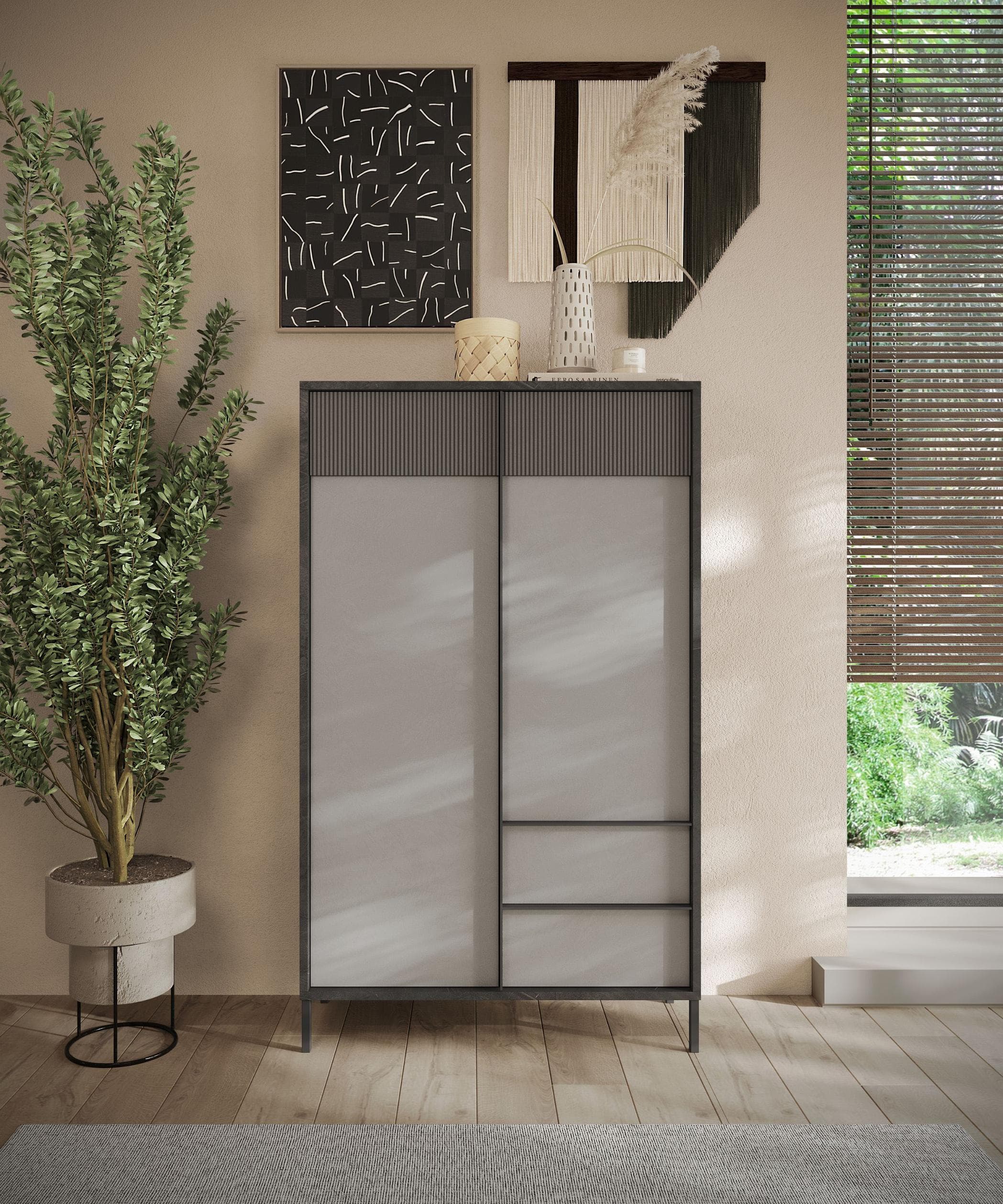 HOME AFFAIRE Highboard Everest Grau mit Soft-Close