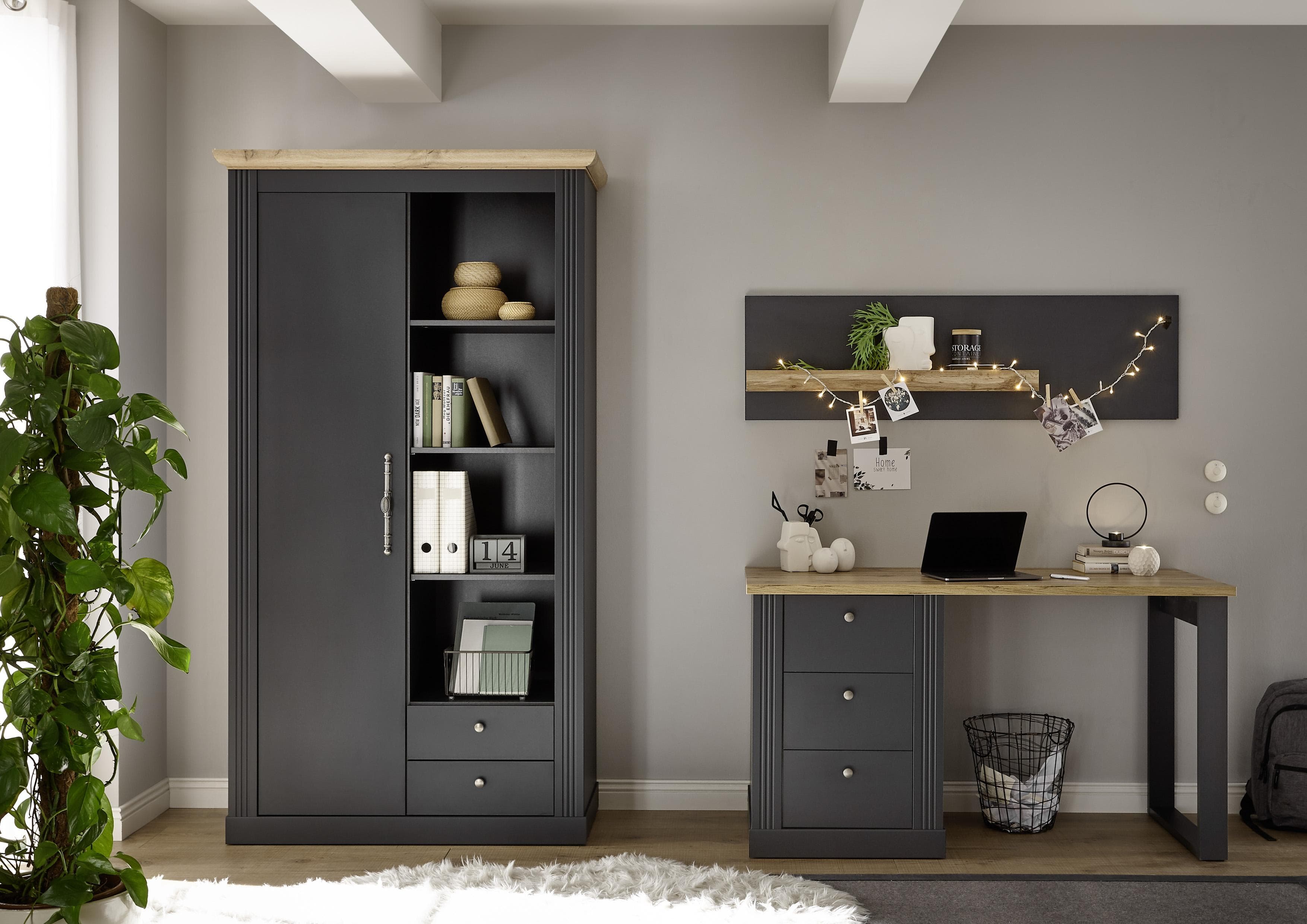 OTTO HOME Westminster Büromöbel-Set Grau Landhausstil