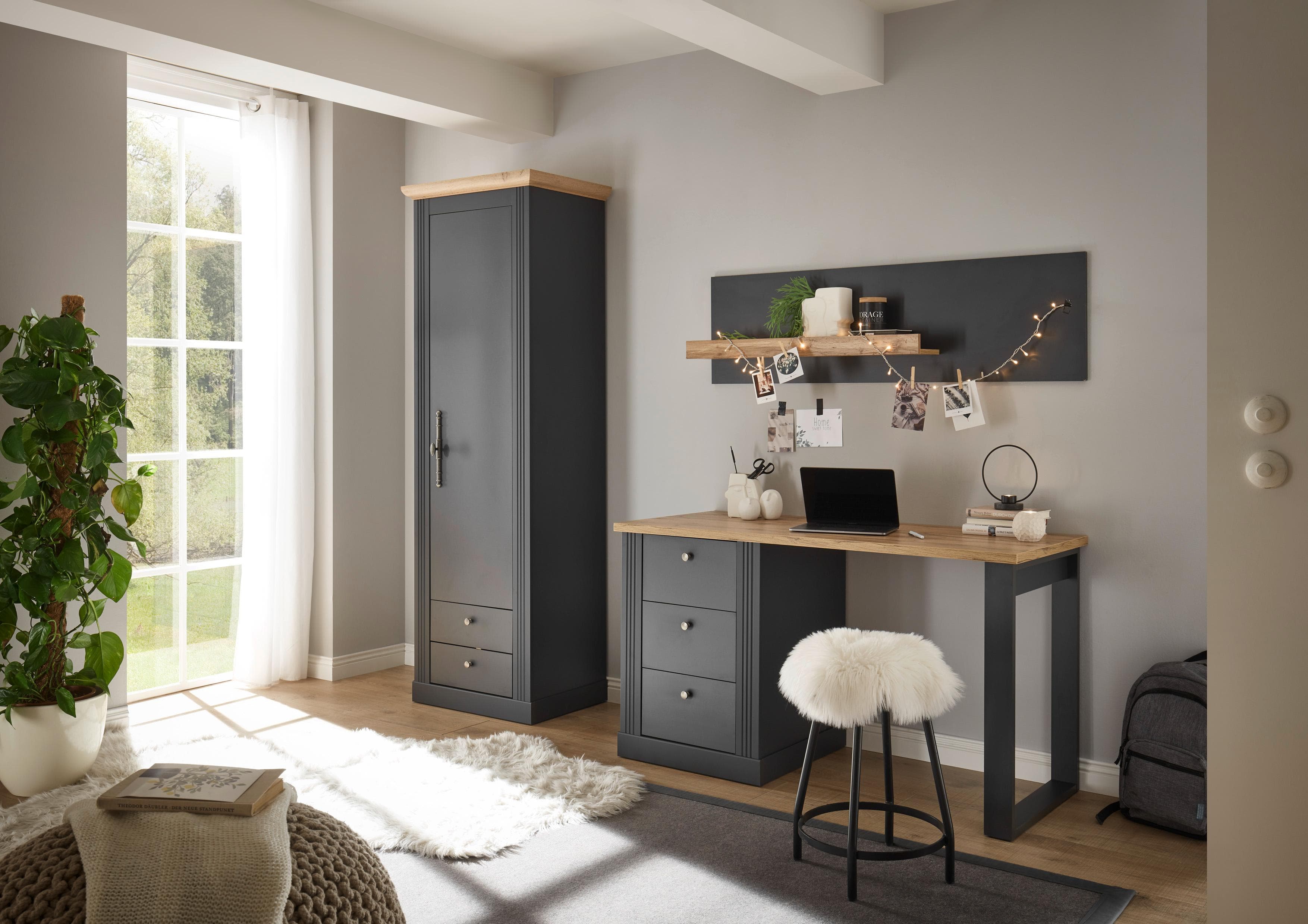 Büromöbel-Set Westminster Grau Holzwerkstoff Metall Arbeitsmöbel-Set