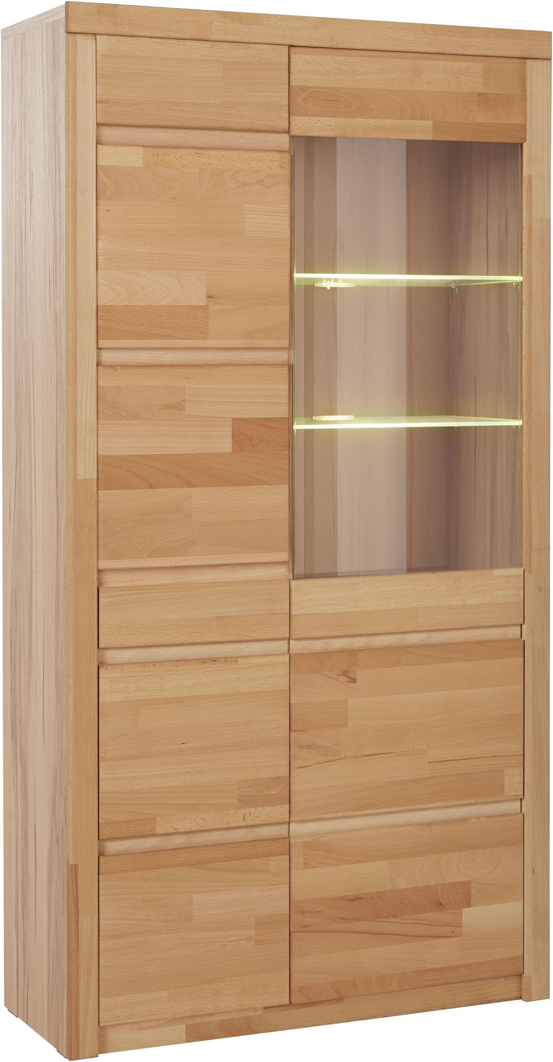 OTTO HOME Vitrine Silkeborg Kernbuche Teilmassiv Grifflos