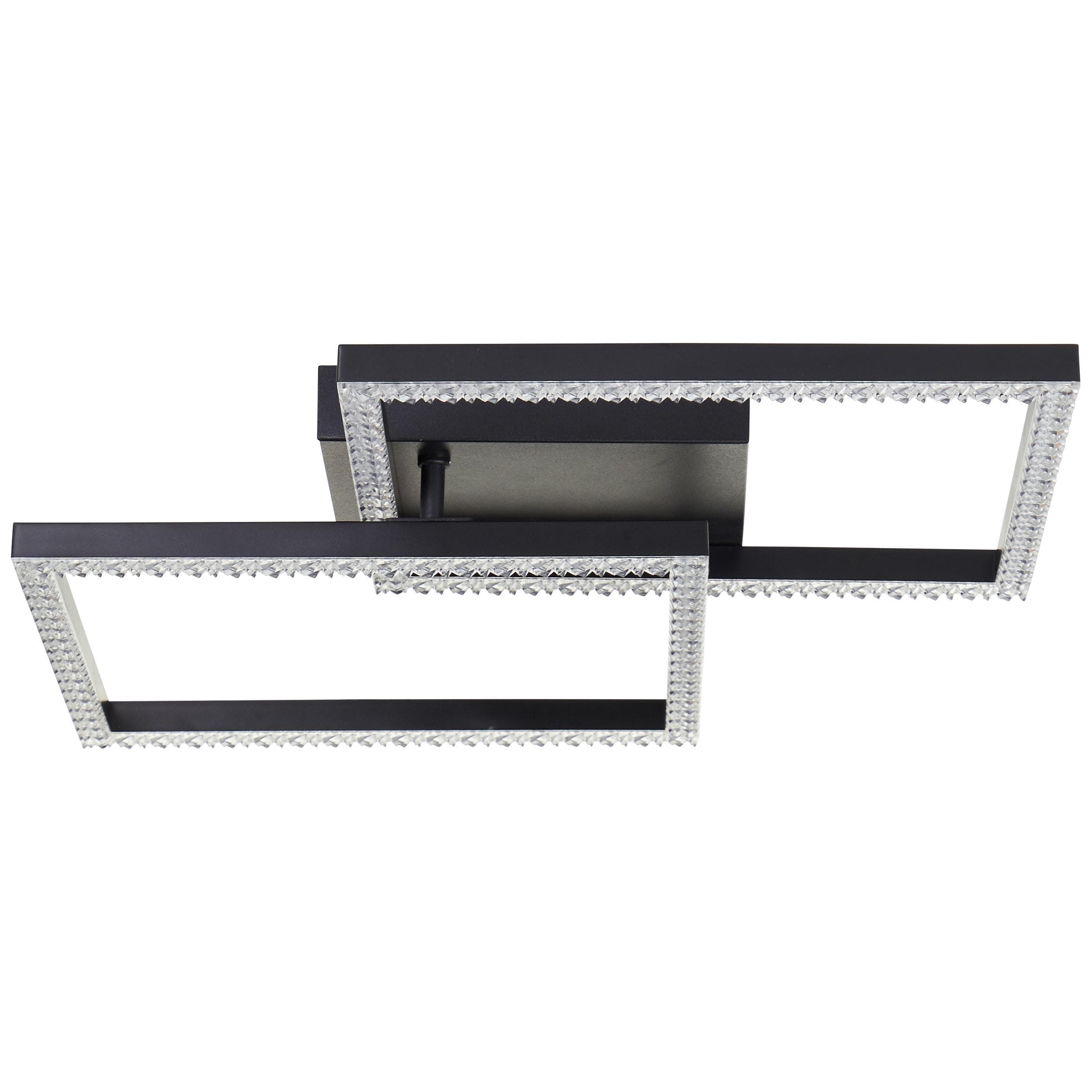 BRILLIANT LED Deckenleuchte Ranni Schwarz 41x41 cm 2700 lm Kristalloptik