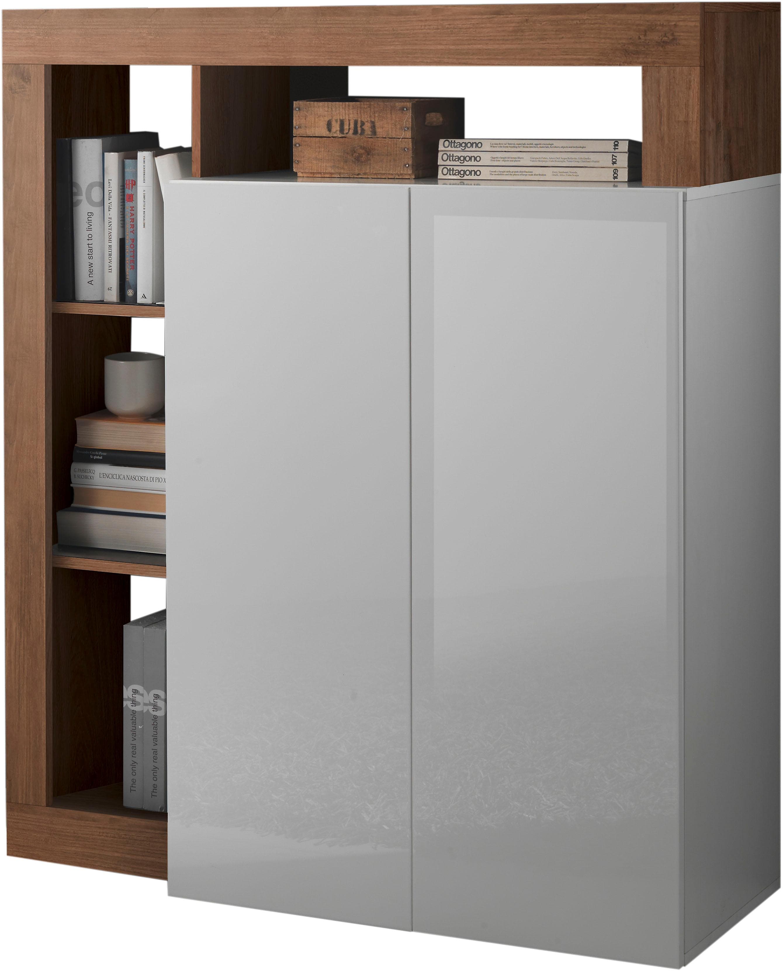 Highboard HOME AFFAIRE Hamburg Weiß Hochglanz Modern