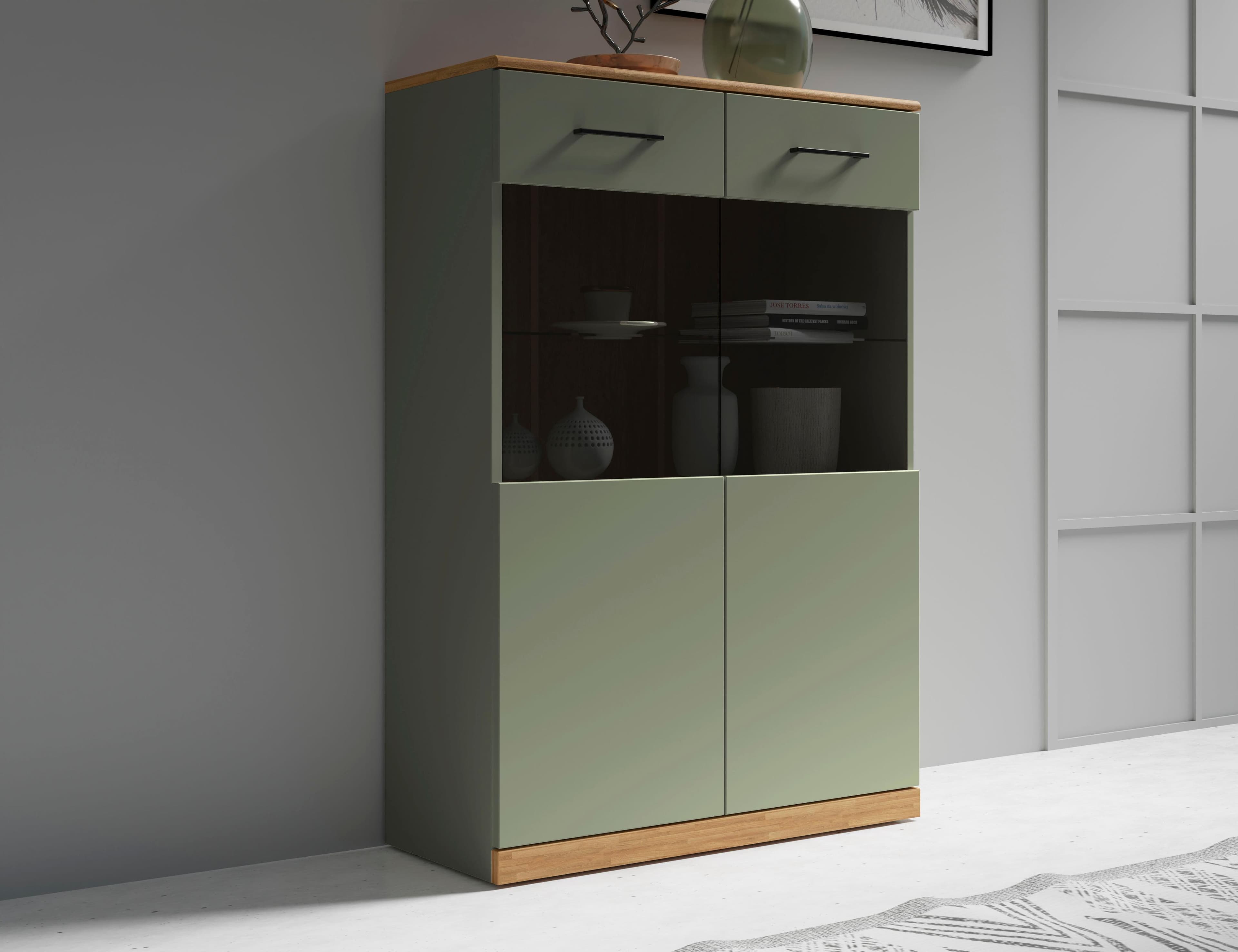 Highboard HOME AFFAIRE Ribe 4 Fächer Massivholz FSC-zertifiziert
