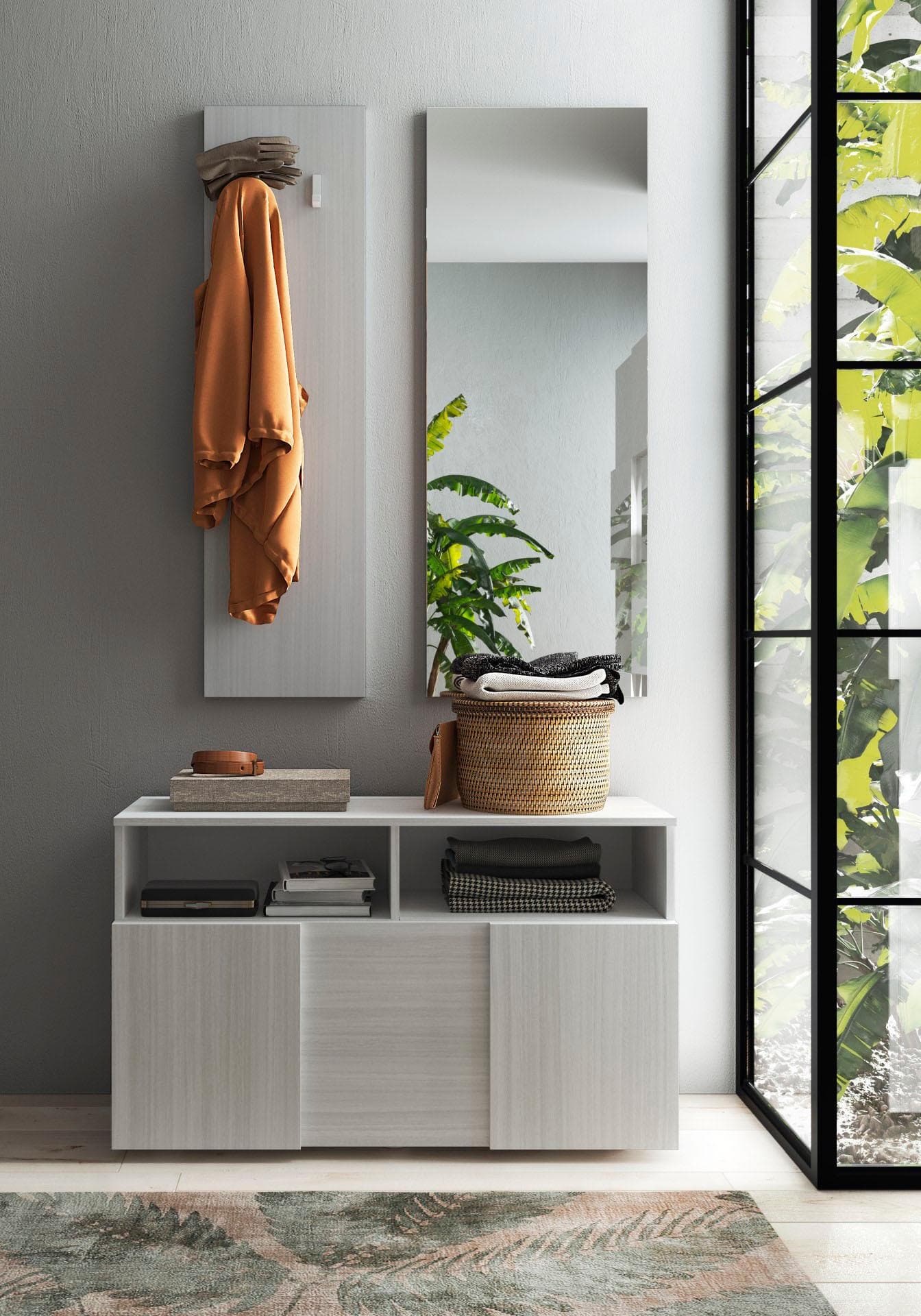 Home Affaire Garderoben-Set Dama 3tlg. Grau Eucalipto mit Spiegel