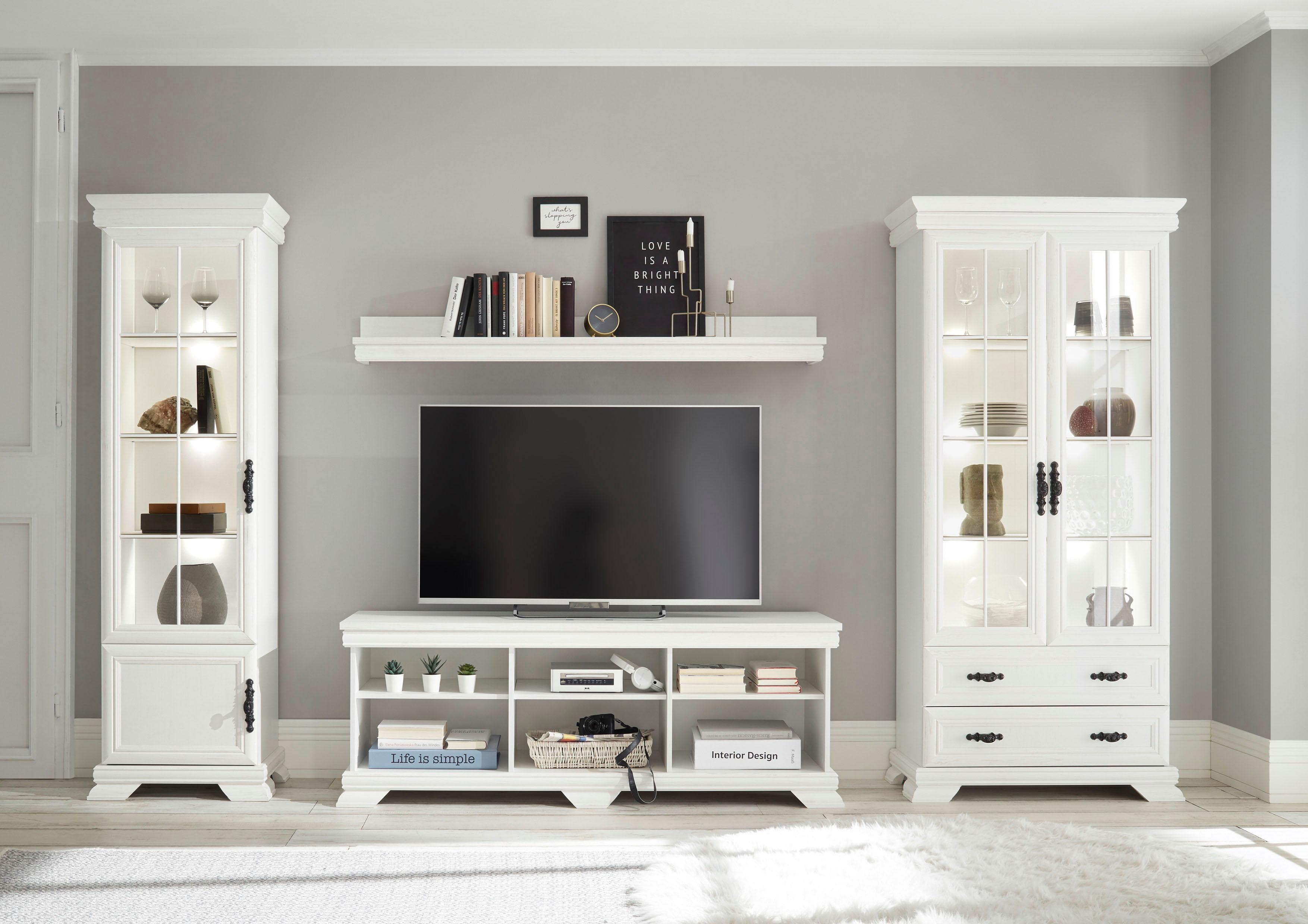 4-teiliges Wohnzimmersystem mit Vitrinen, Lowboard und Wandregal