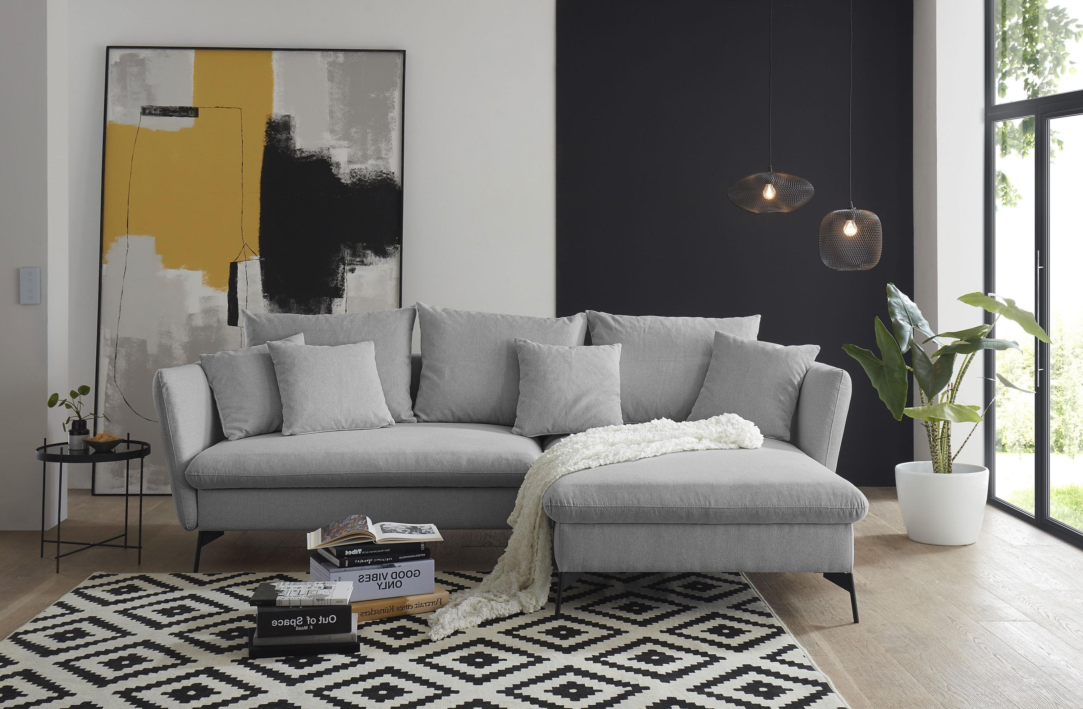 andas Ecksofa LIVORNO - Schlaffunktion & Bettkasten in Samt