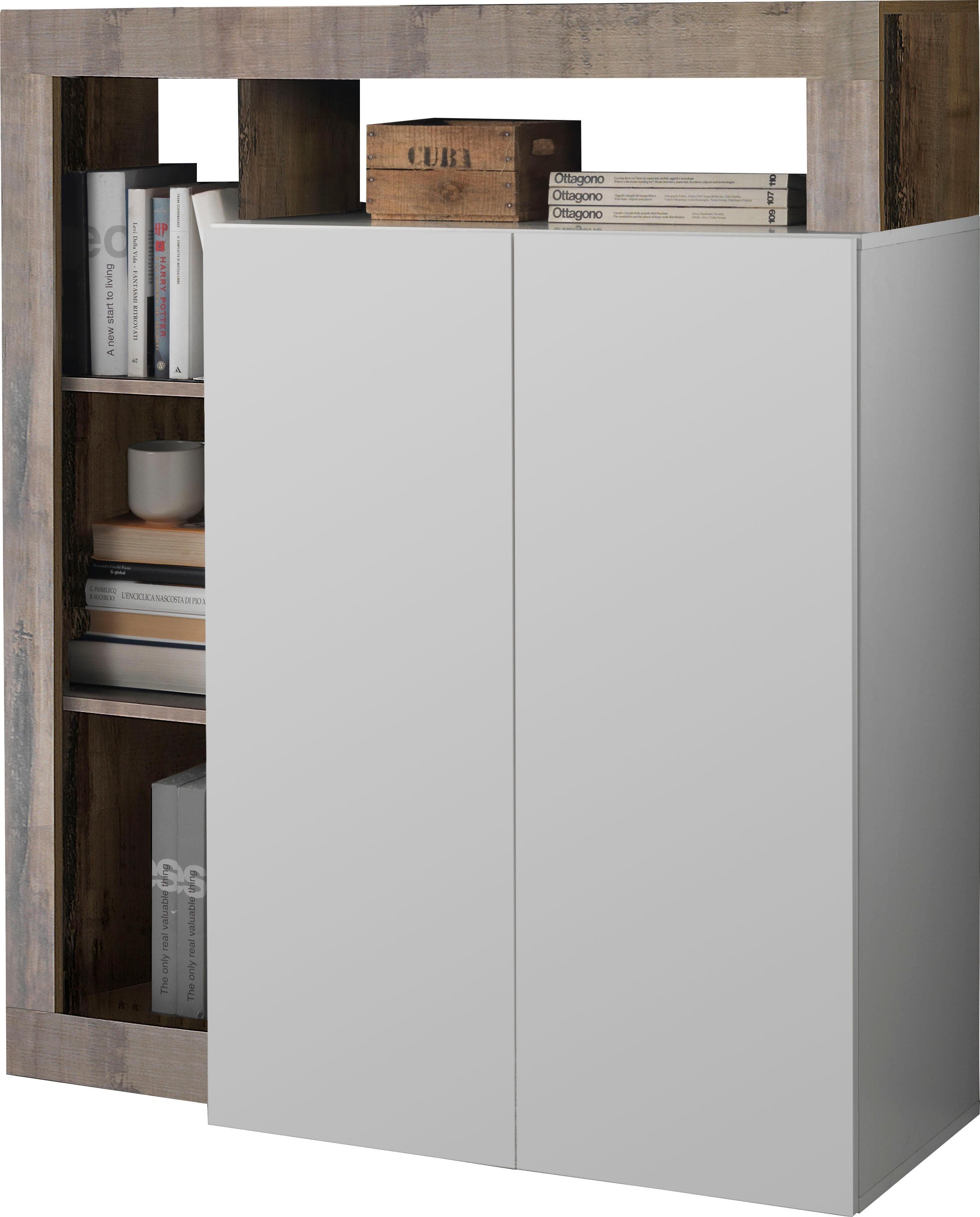 HOME AFFAIRE Highboard Hamburg Weiß Pero Hochglanz