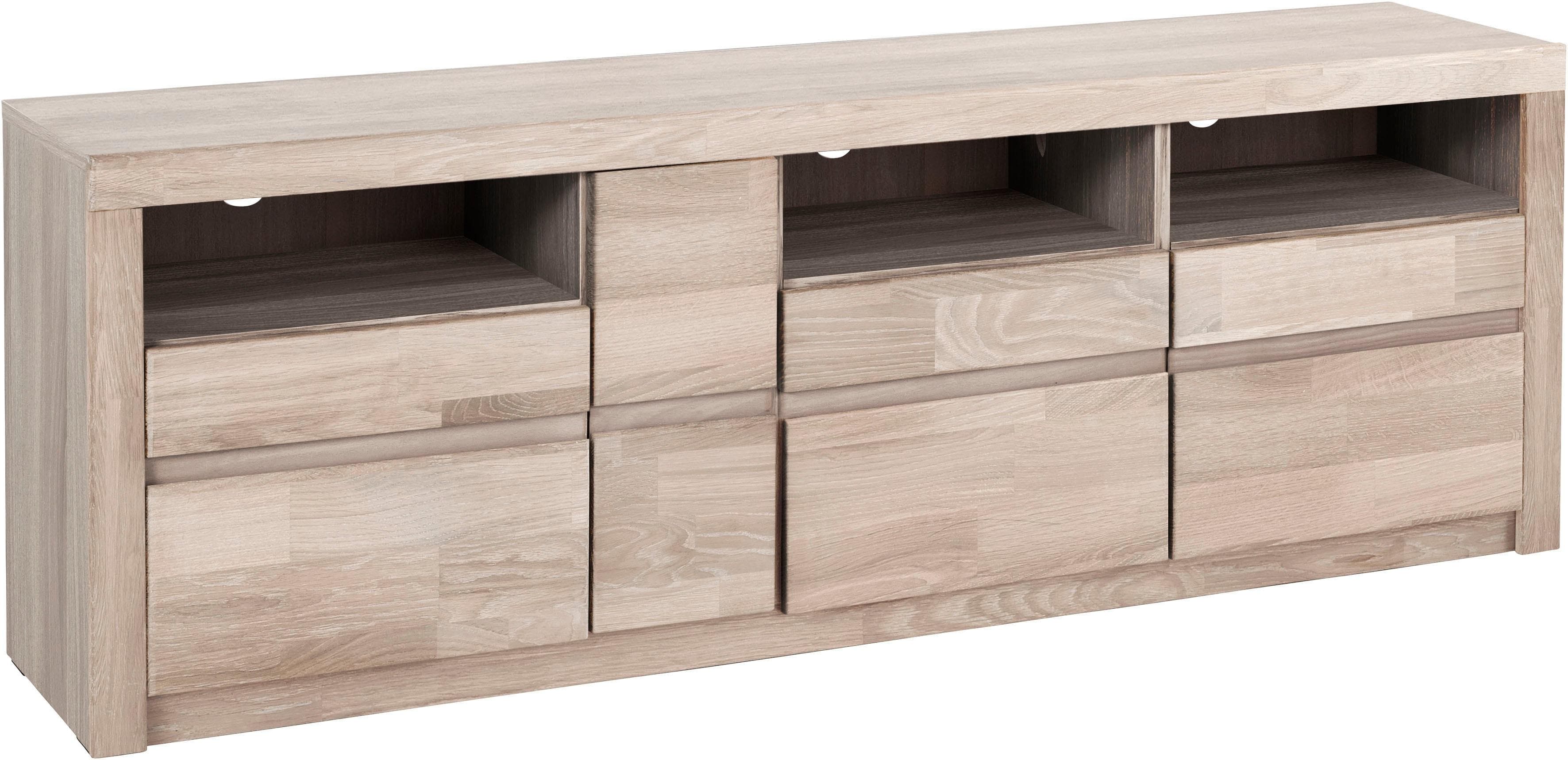 OTTO HOME Lowboard Silkeborg Eiche weiß gekalkt Massivholz Front