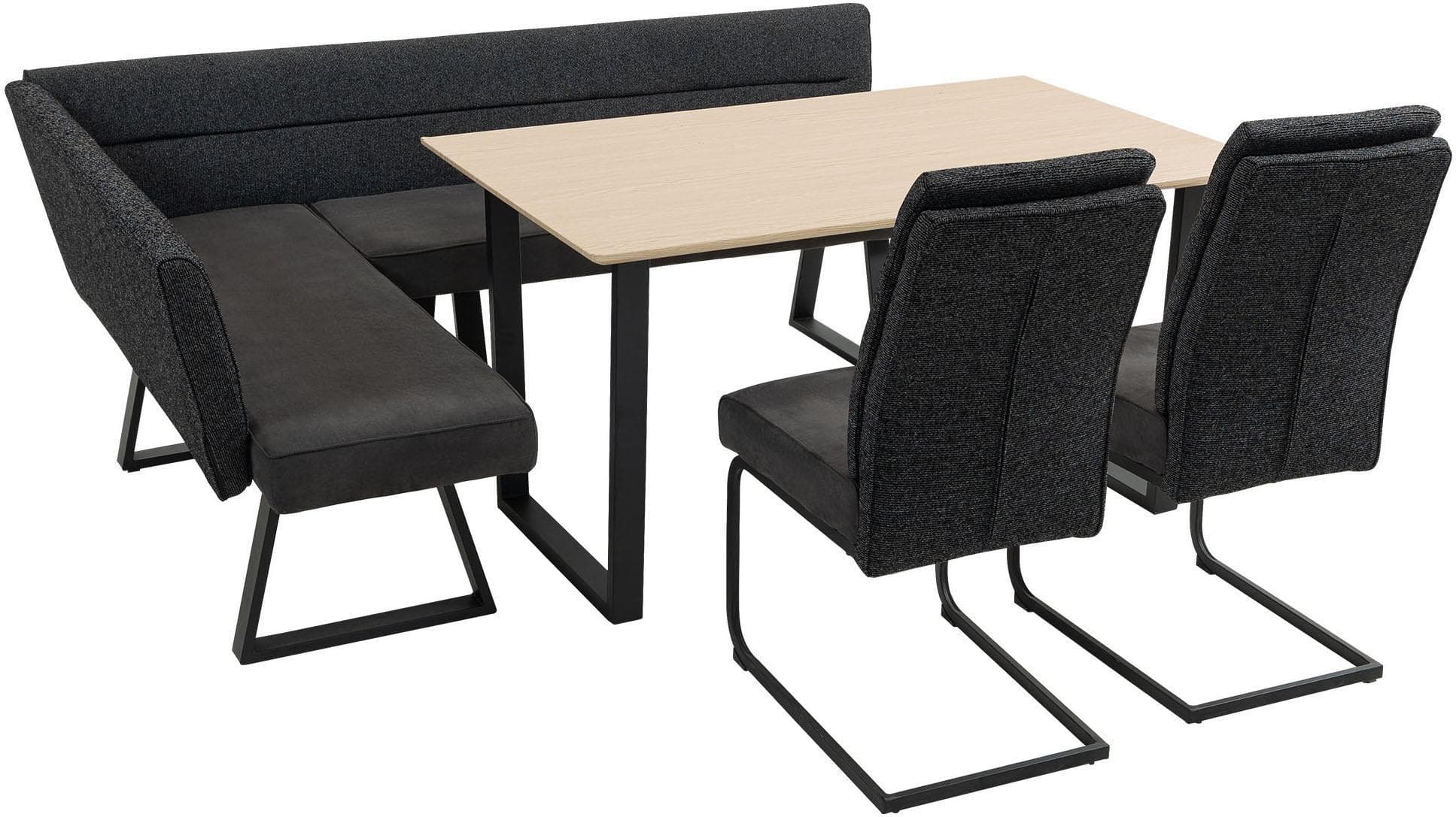 Eckbankgruppe DUO COLLECTION Eckbankgruppe Alena & Marga & Nala Anthrazit Microfaser Webstoff