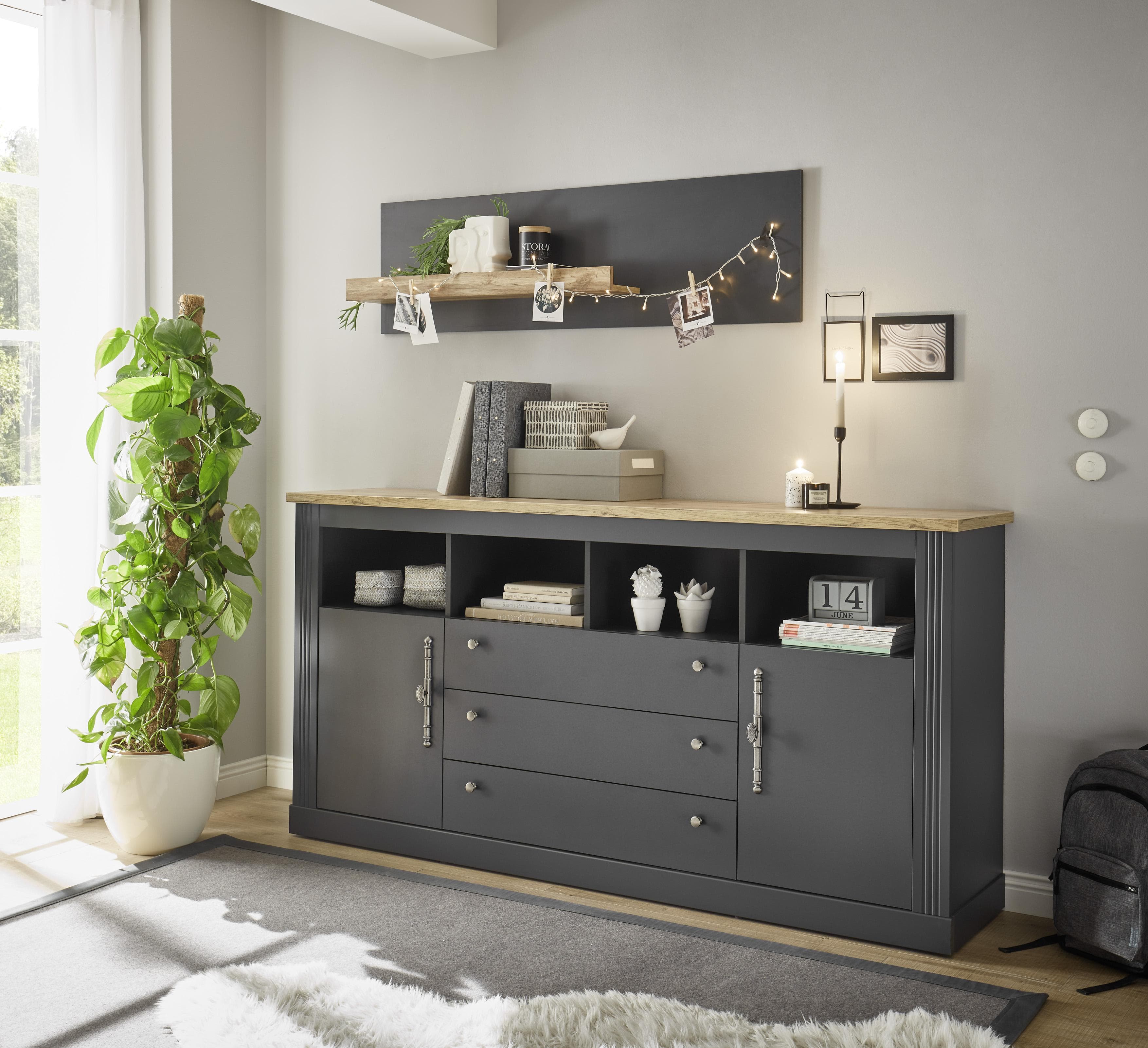 OTTO HOME Westminster Büromöbel-Set Grau Landhausstil