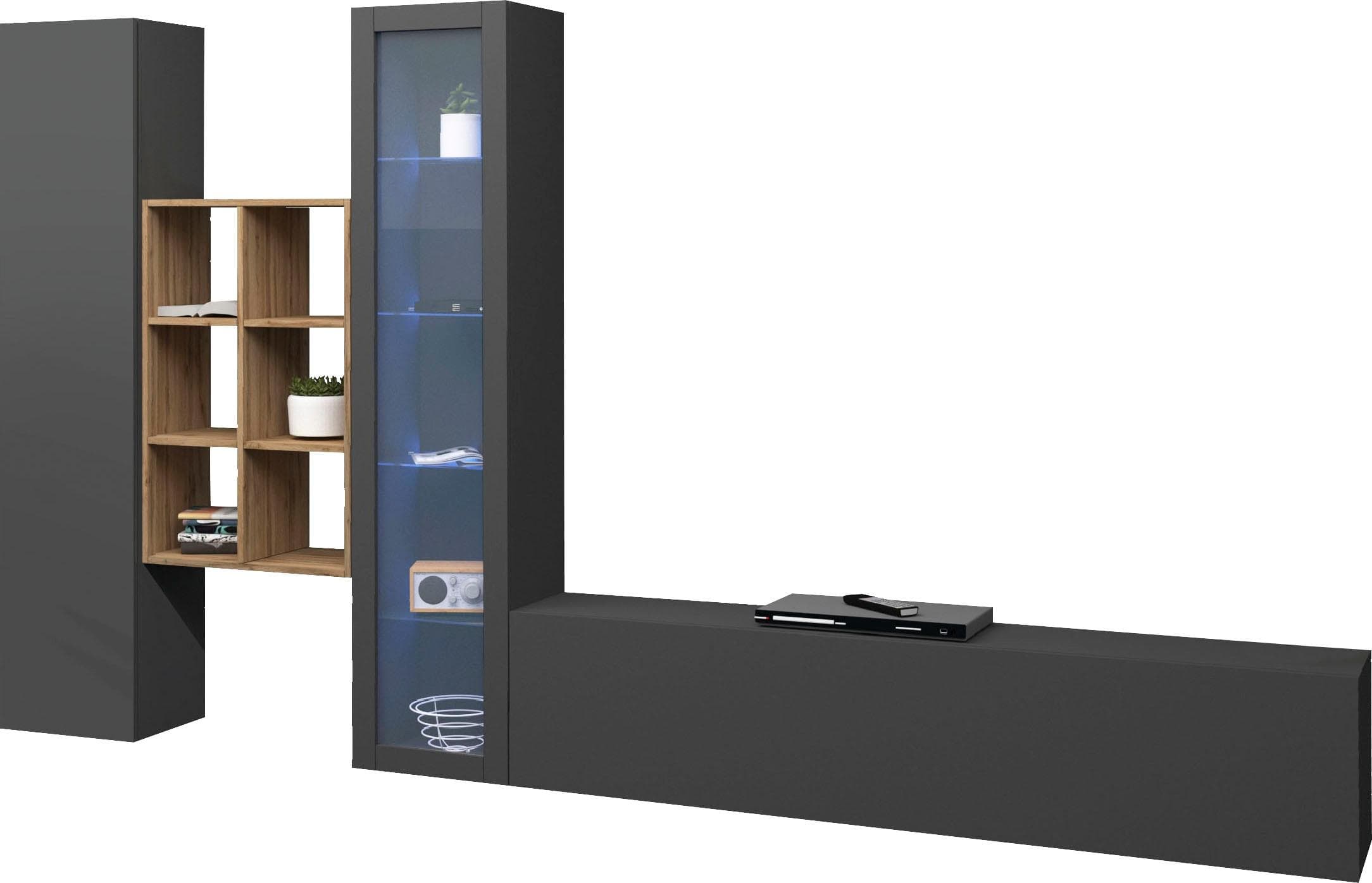 INOSIGN Wohnwand Maruska Anthrazit Spanplatte 1710255719