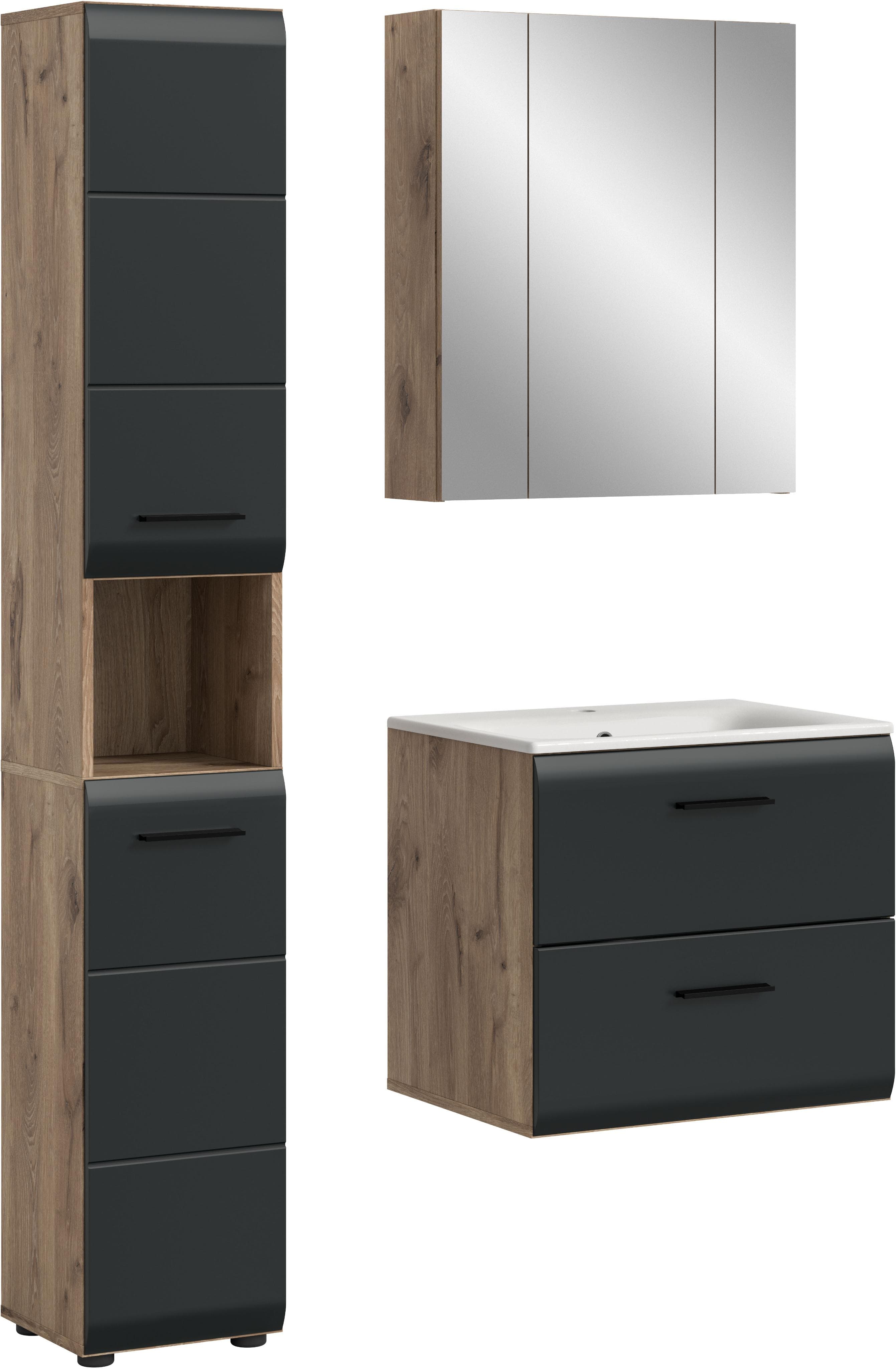 Badezimmer-Set INOSIGN Nox Oak NB Schwarz Matt