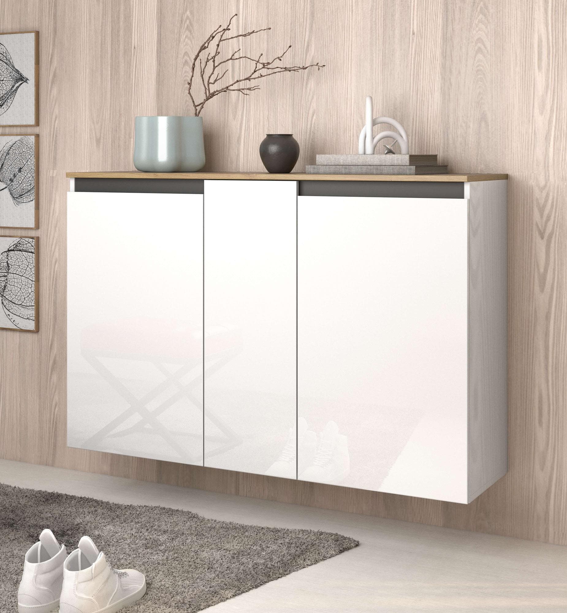 INOSIGN Schuhschrank Zippo Weiß Hängend Made in Italy