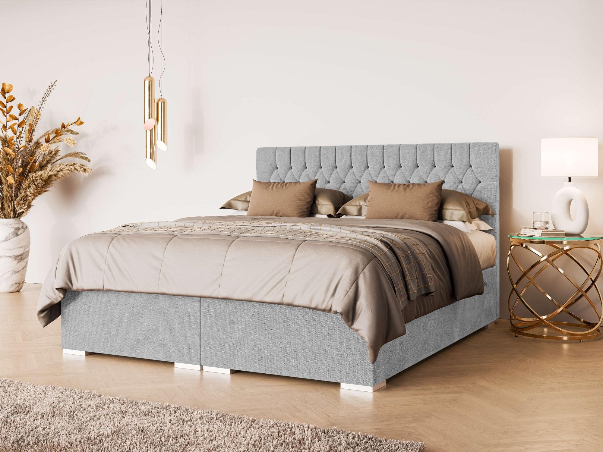 HOME AFFAIRE Bett ALIY mit Matratze und Topper Grau